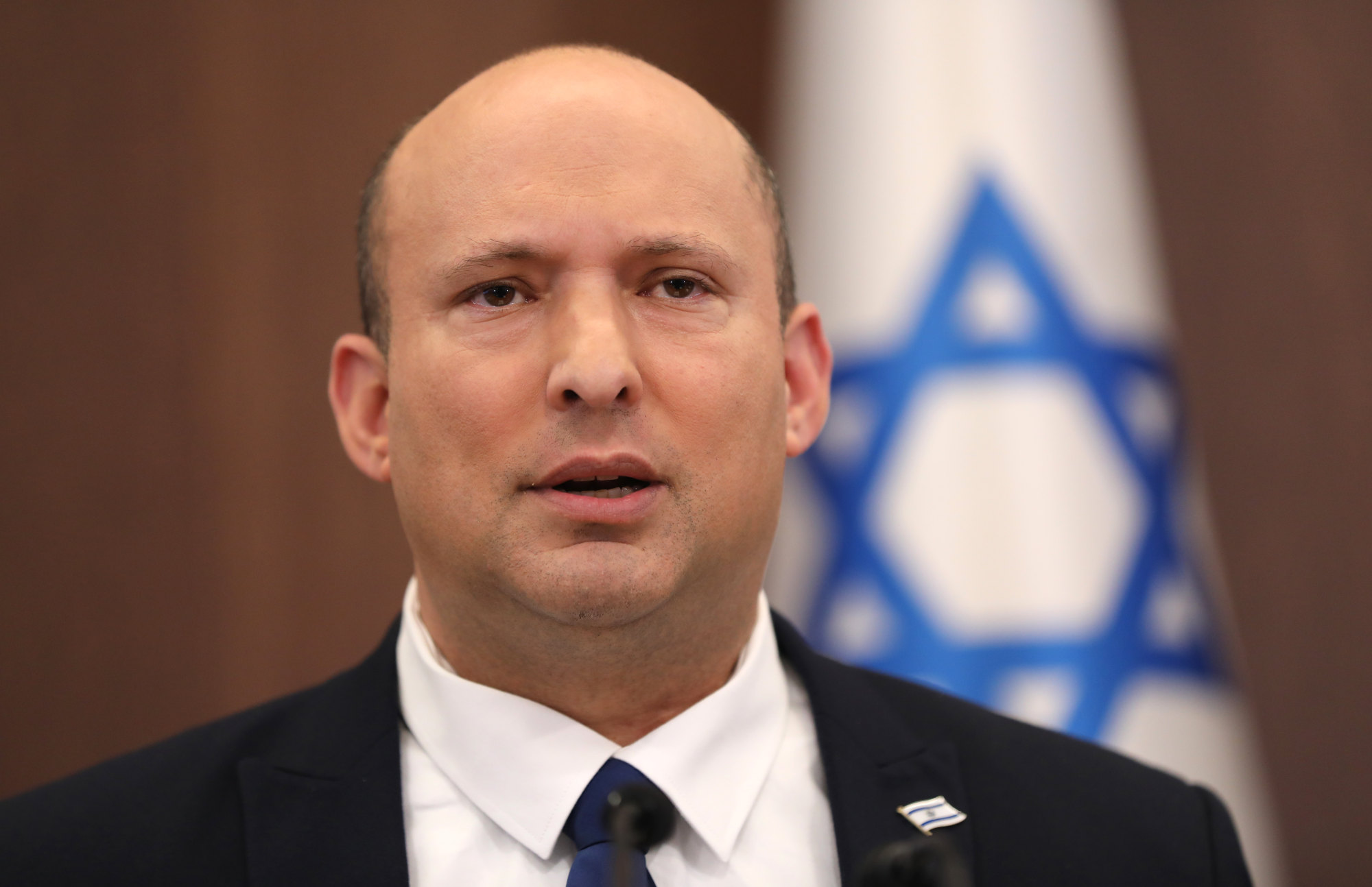 Israeli Prime Minister Naftali Bennett at his office in Jerusalem on May 15. Photo: AP