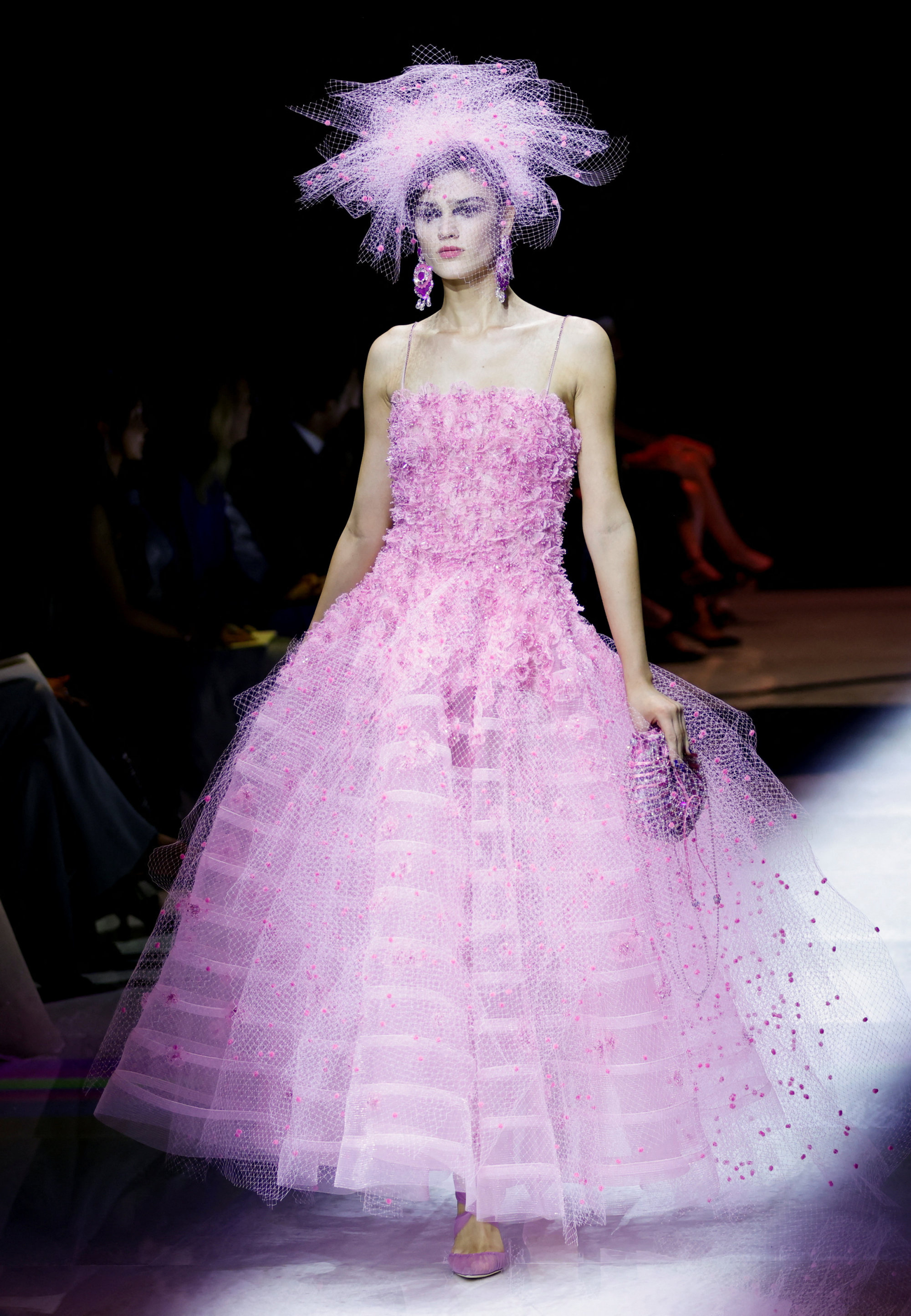 Models and their clothes quite literally sparkled in Giorgio Armani’s latest haute couture creations at Paris’ Haute Couture Week. Photo: Reuters