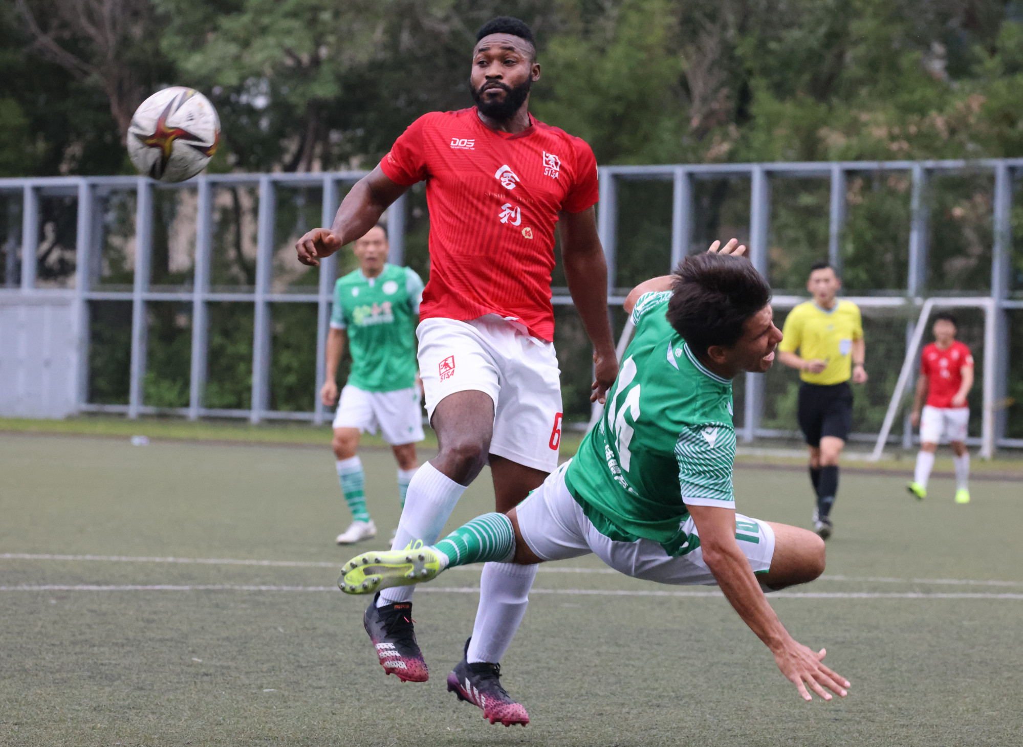 Aender Naves of Tai Po (right) will not feature in the League Cup final as he has returned to Brazil. Photo: Dickson Lee