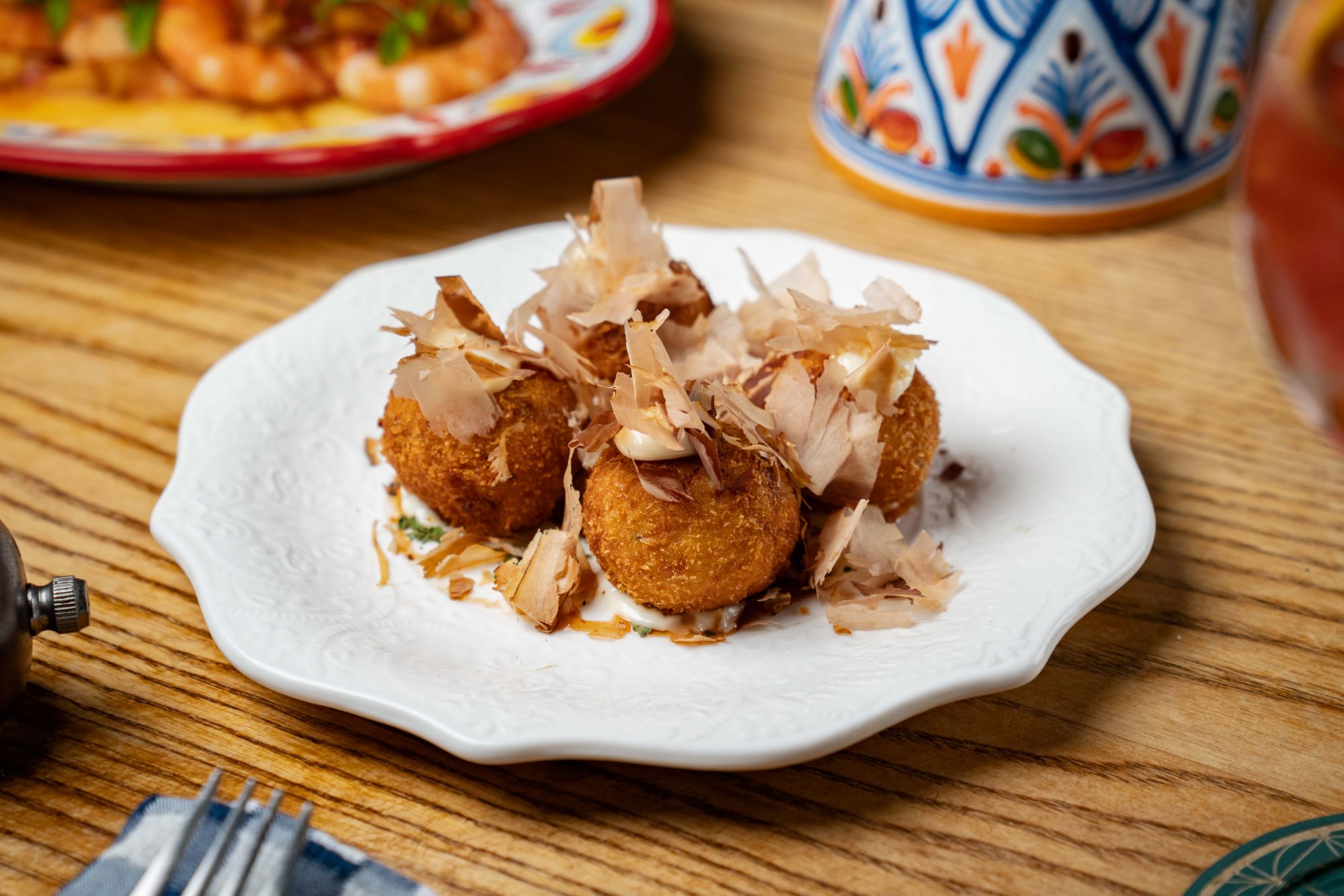 The Optimist’s octopus croquettes are inspired by takoyaki, a popular Japanese street food of grilled octopus balls topped with shaved bonito flakes. Photo: The Optimist