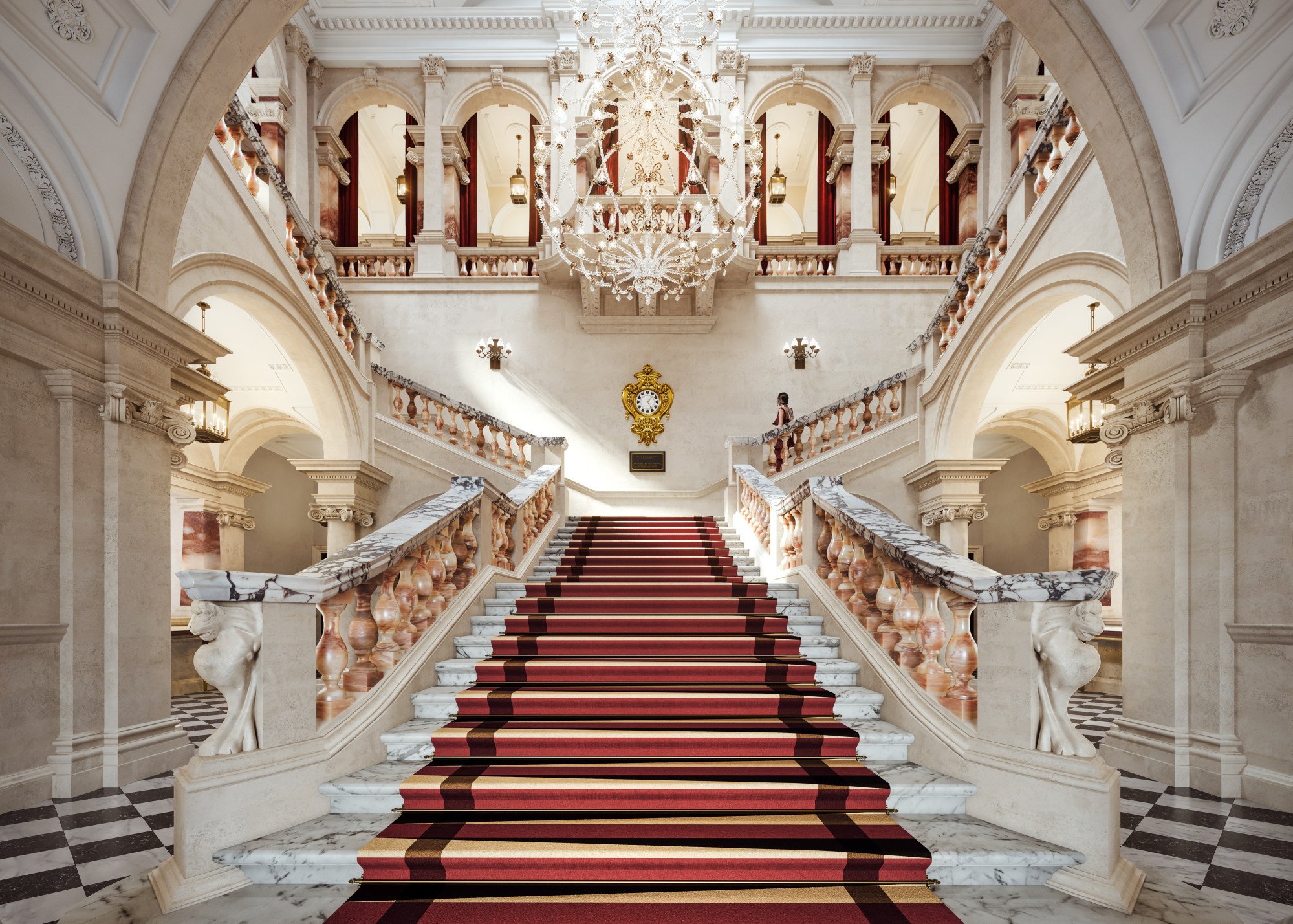 The OWO’s grand staircase will be a prominent feature of the new Raffles London. Photo: Accor