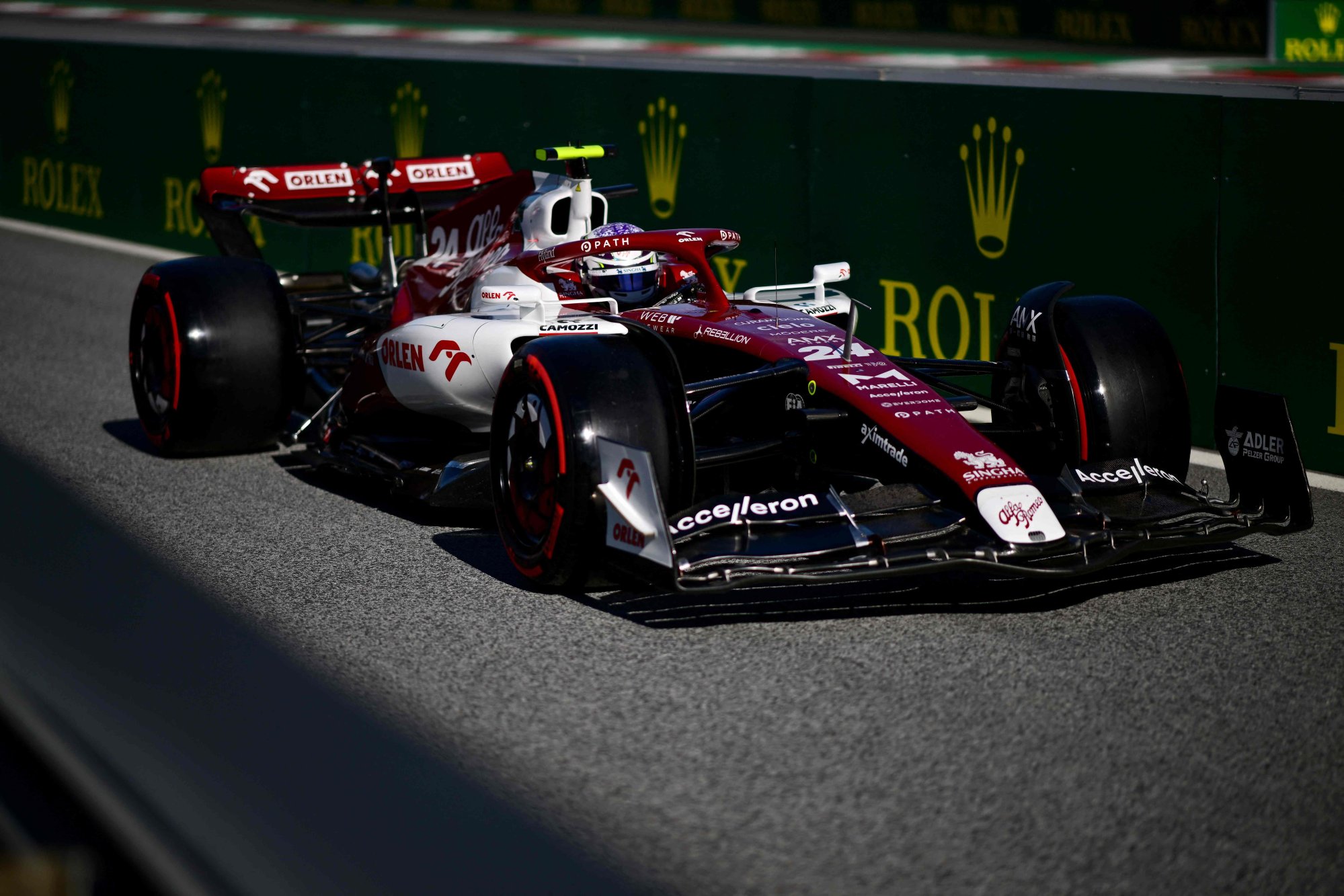 Zhou Guanyu drives his Alfa Romeo car during qualifying at the Red Bull Ring. Photo: AFP