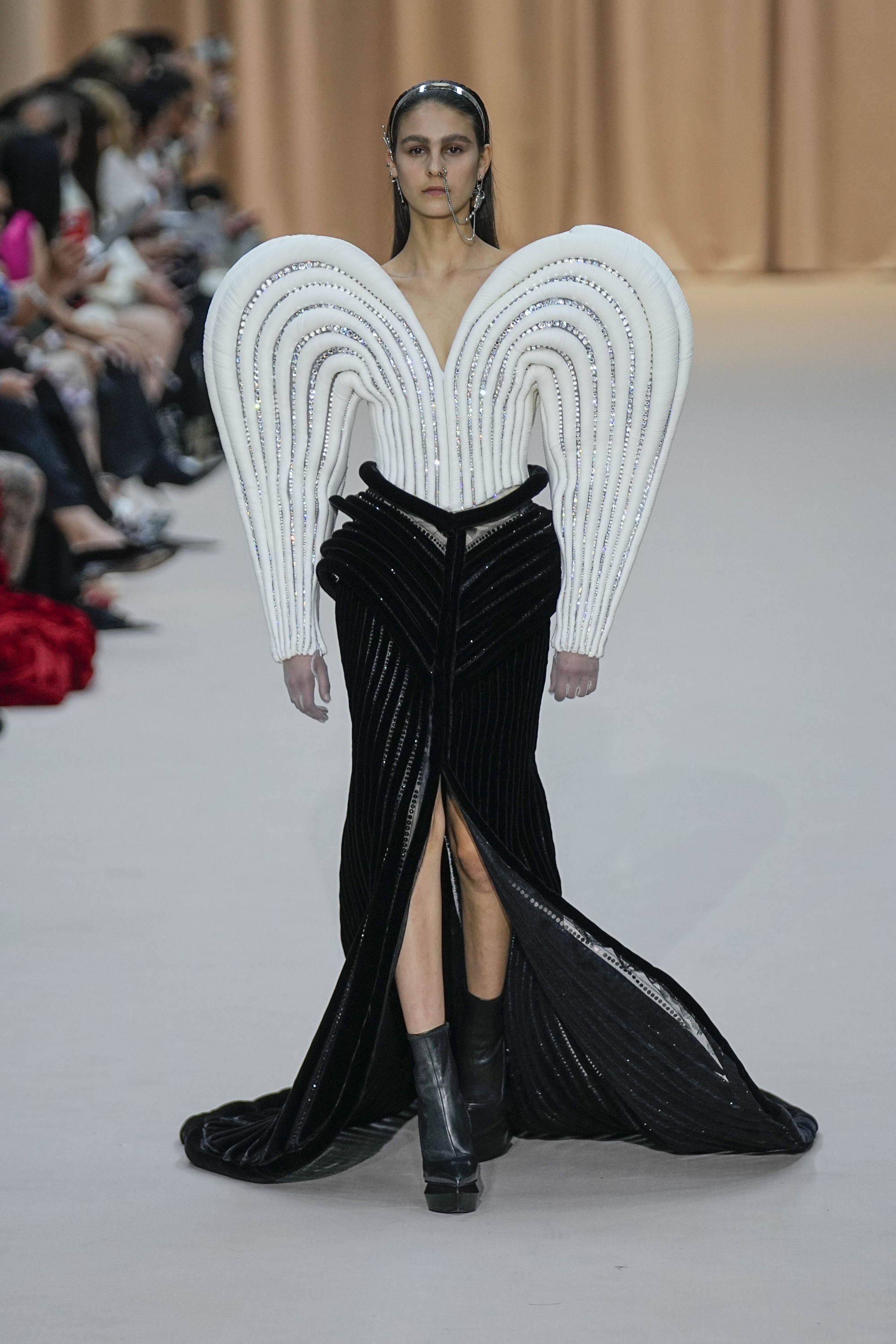 Olivier Rousteing Sends Human Pin Cushions, Conical Bras And Moulded Baby  Bumps Down The Runway For Jean Paul Gaultier Couture