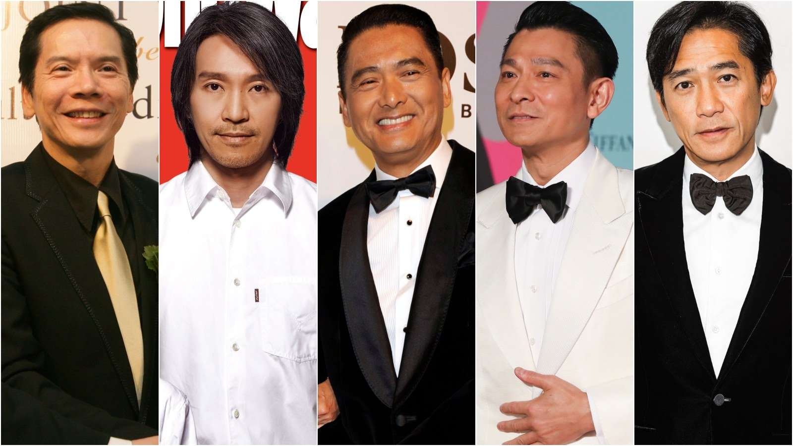 Charles Heung, Stephen Chow, Chow Yun-fat, Andy Lau and Tony Leung all star in the God of Gamblers mega-franchise. Photos: Ricky Chung, Handout, Hugo Boss, Edward Wong, @carinalau1208/Instagram