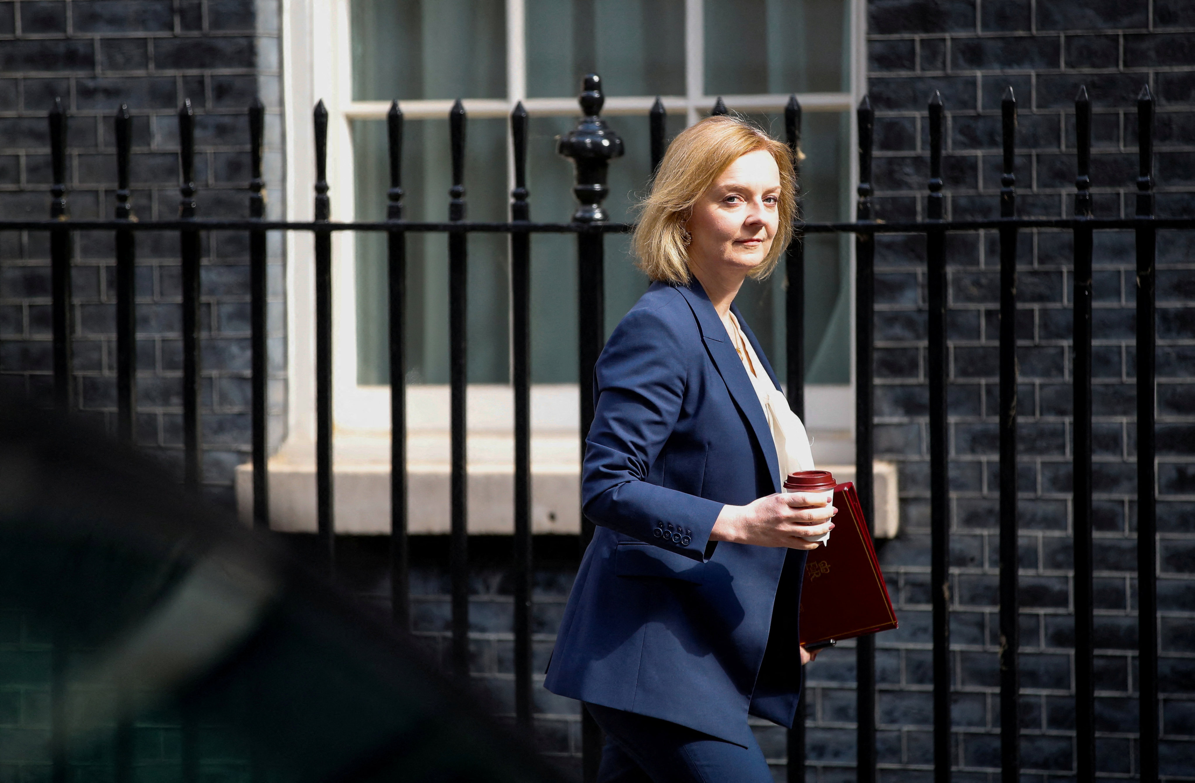 British Foreign Secretary Liz Truss arrives ahead of a weekly cabinet meeting at 10 Downing Street, in London, on July 5. Photo: Reuters