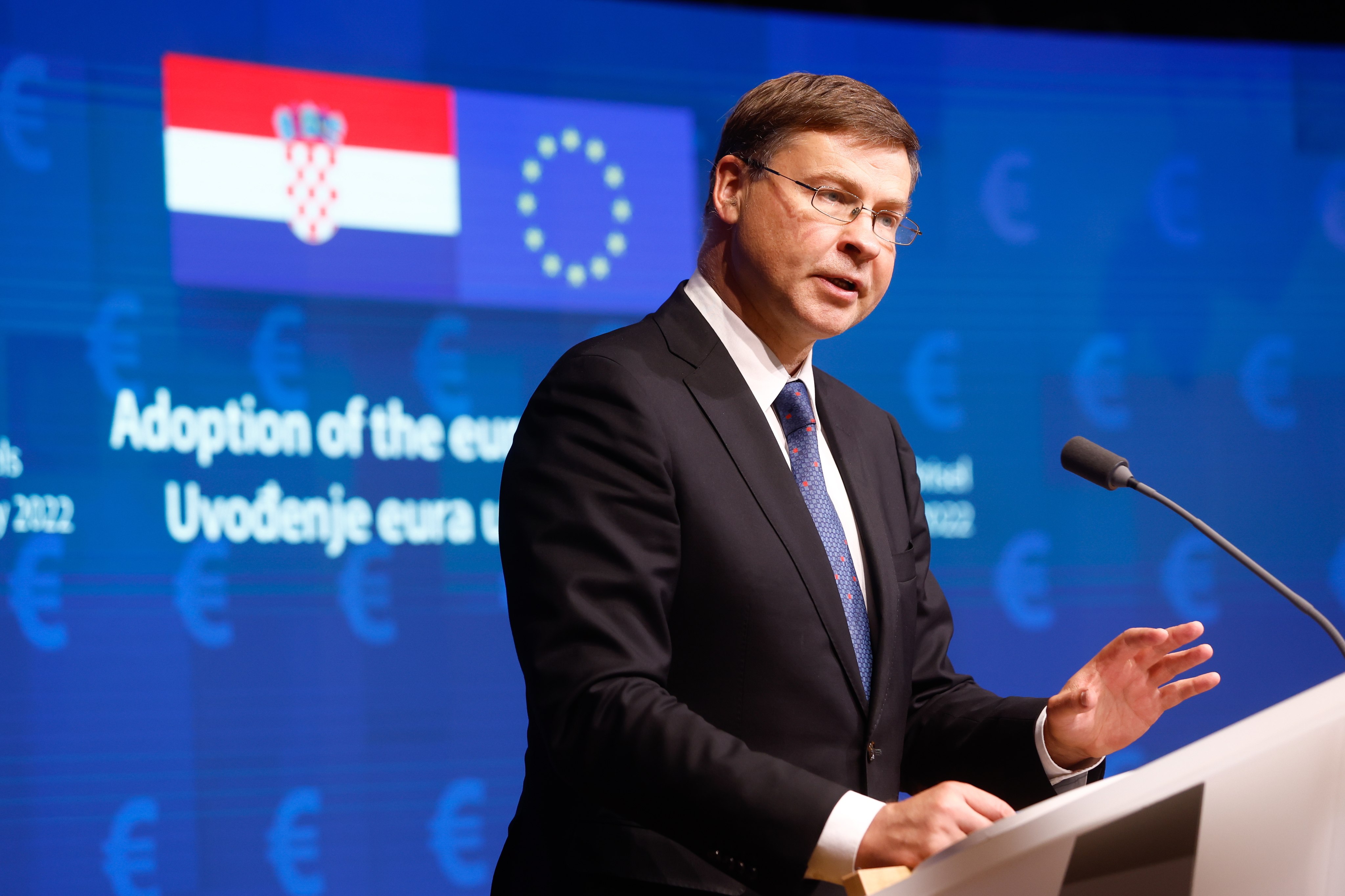 Valdis Dombrovskis, the European commissioner for trade, will co-chair the virtual meetings with Chinese Vice-Premier Liu He. Photo: EPA-EFE