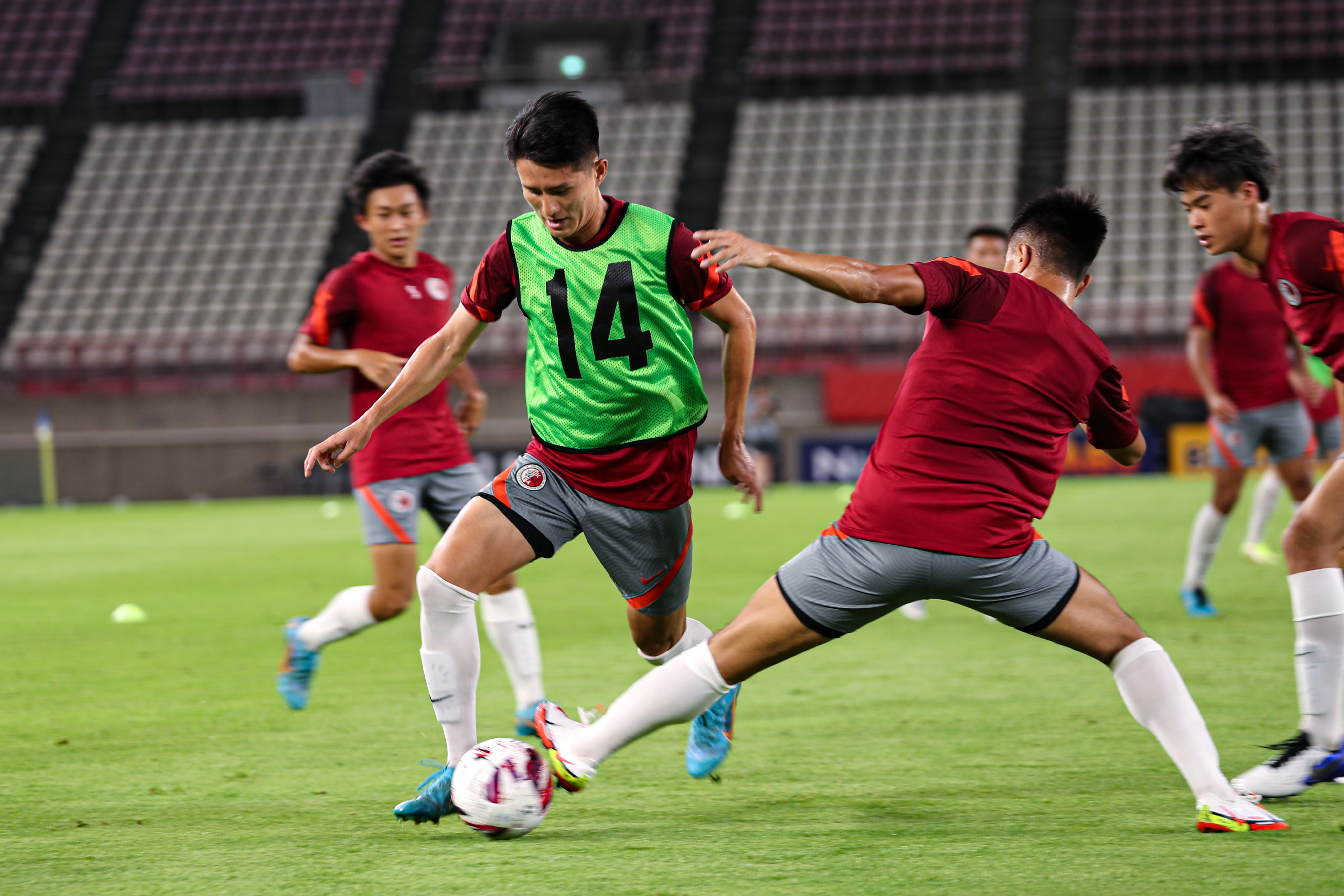 Hong Kong put through their paces ahead of Tuesday’s opening game. Photo: HKFA