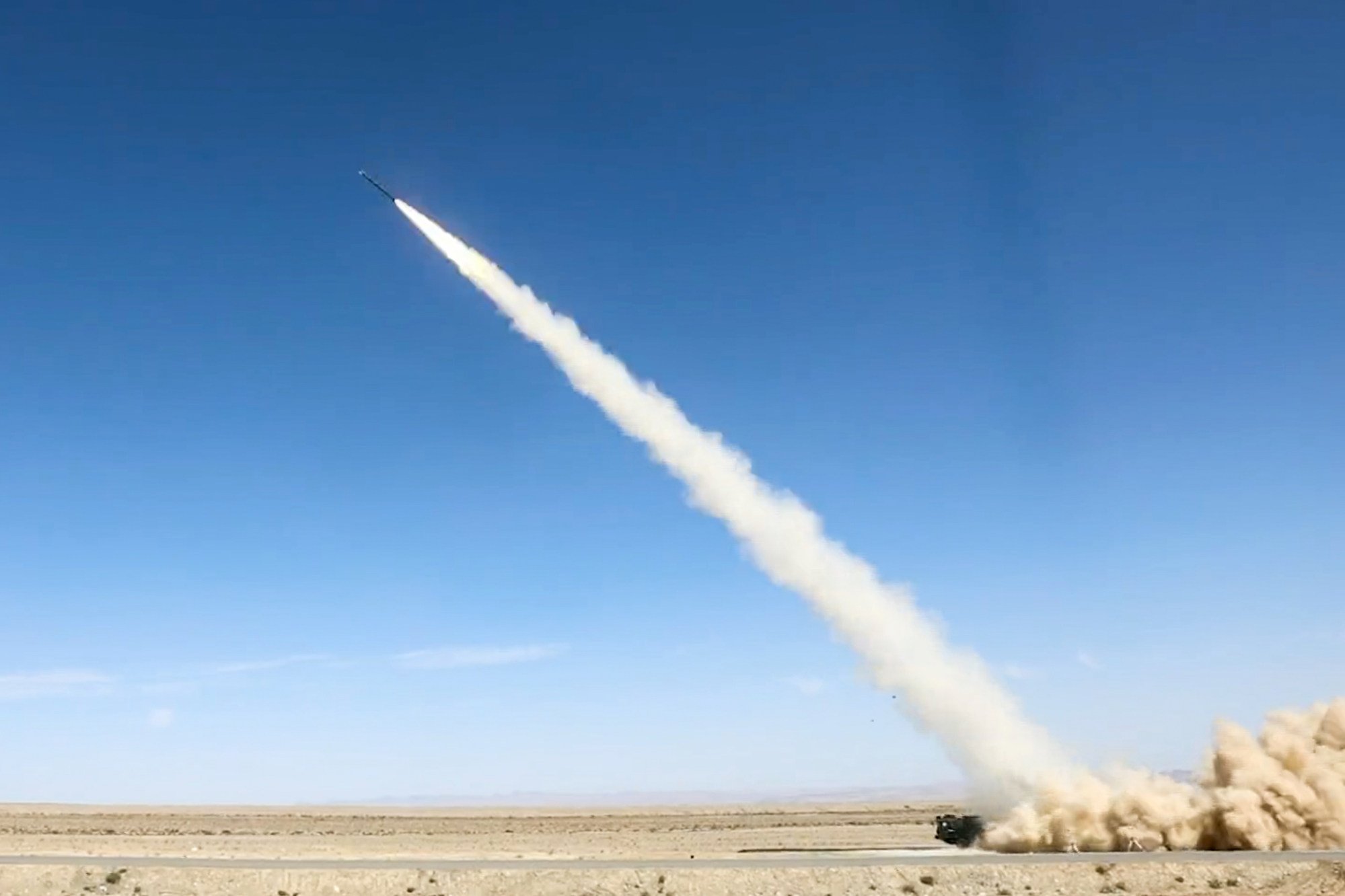 The PCL191 multiple launch rocket system reportedly hit a target several kilometres away during the test. Photo: CCTV