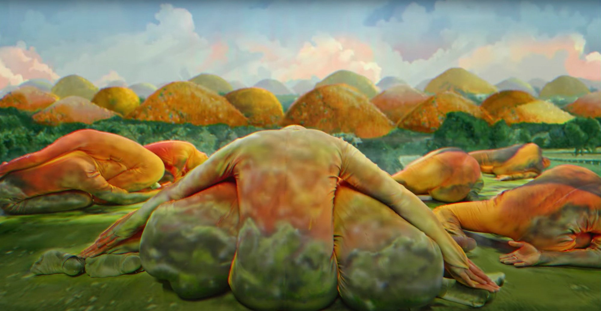 Dancers recreate the Chocolate Hills of Bohol in a still from “The People Make the Destination” tourism promotion video. Photo: Tourism Philippines