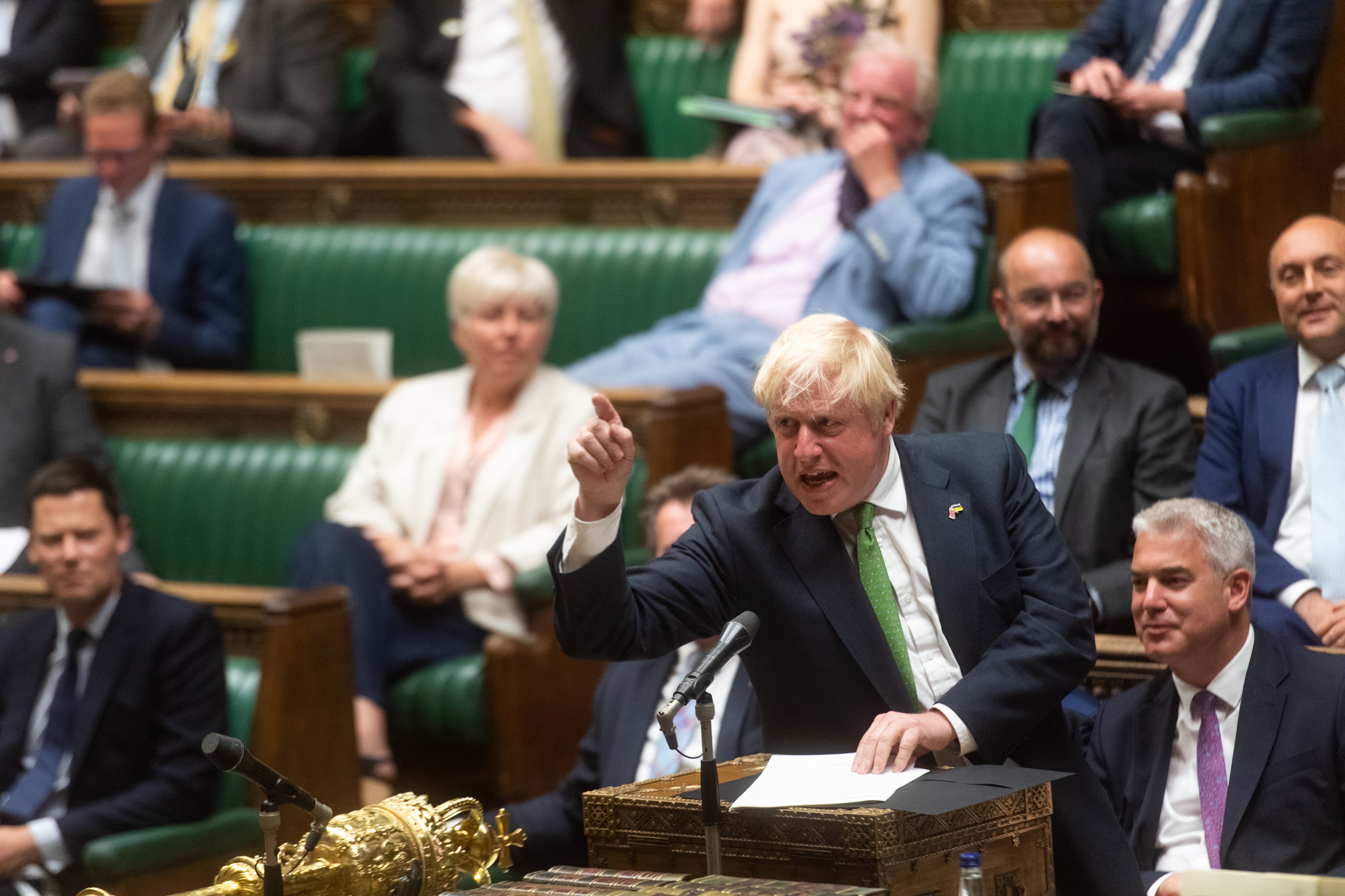 British Prime Minister Boris Johnson speaks in the House of Commons on July 18, during a debate about on whether MPs have confidence in the government. Photo: UK Parliament/dpa