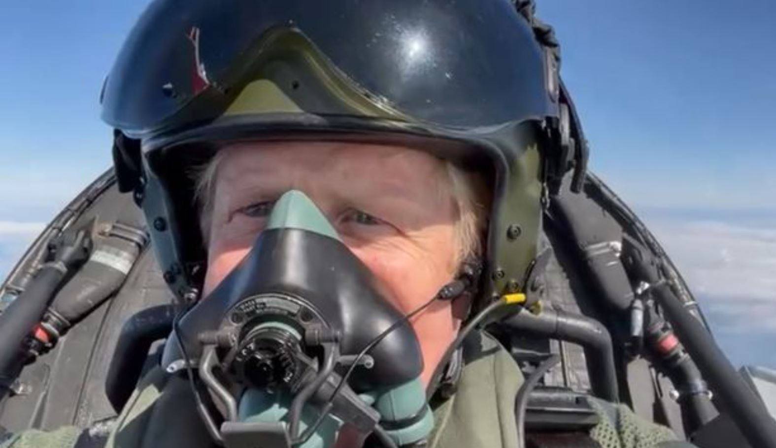 Boris Johnson takes a selfie in a Typhoon fighter jet in his last weeks as UK prime minister. Photo: Boris Johnson 