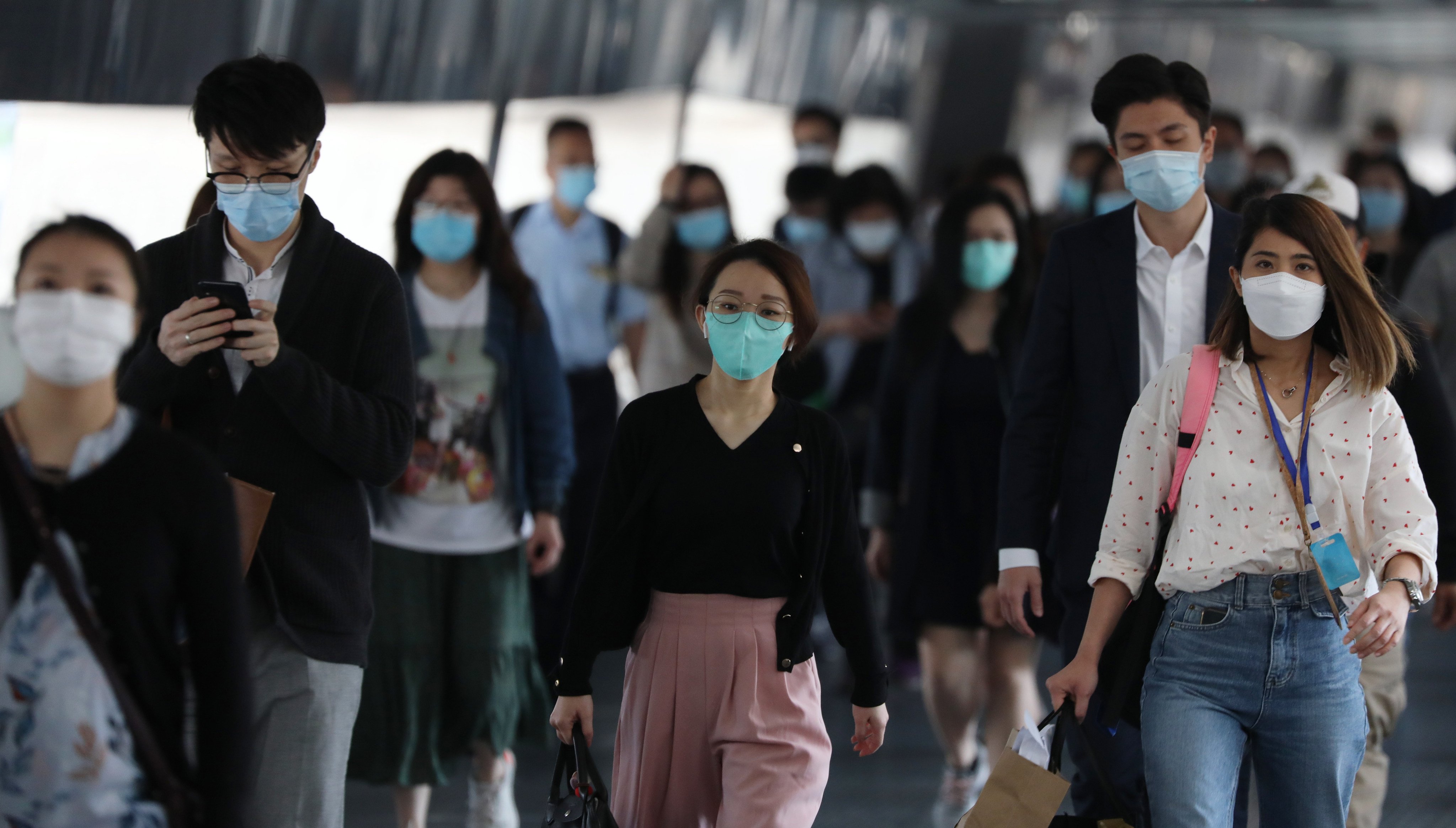 People head to work in Hong Kong’s Central district on April 15, 2020. Retaining skilled women in the workforce and expanding opportunities for them is crucial to driving economic prosperity. Photo: Nora Tam