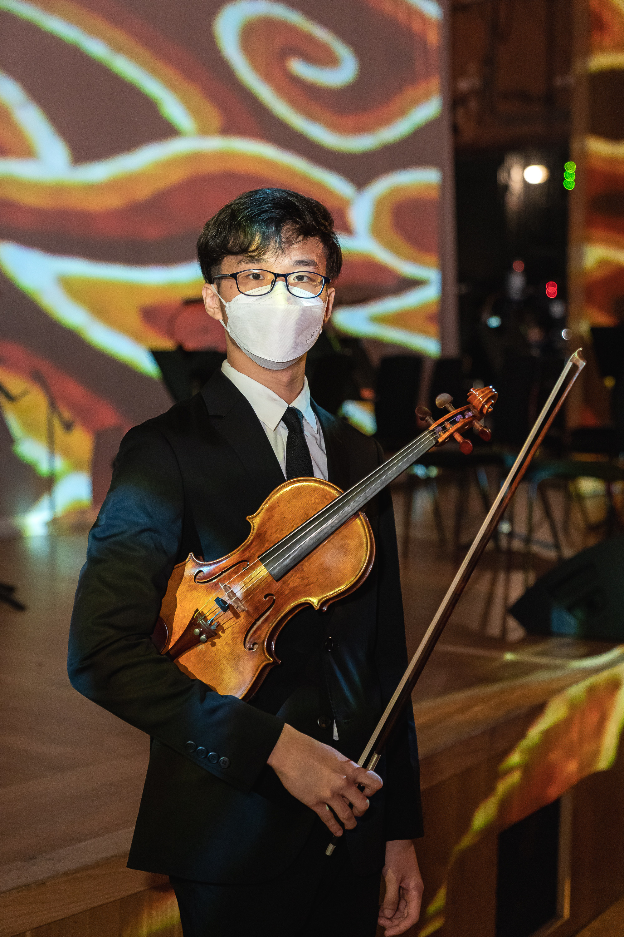 Student Chan Tin-yan took part in the AI concert at City Hall in Central, Hong Kong. Photo: Hong Kong Baptist University