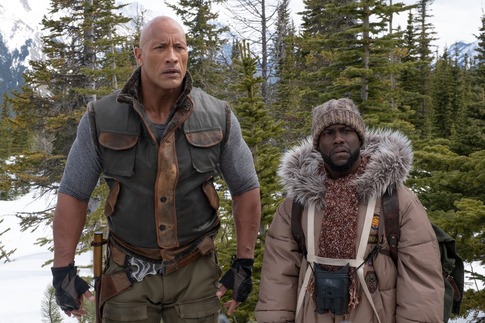 Dwayne Johnson (left) and Kevin Hart in Jumanji: The Next Level. Photo: Sony Pictures