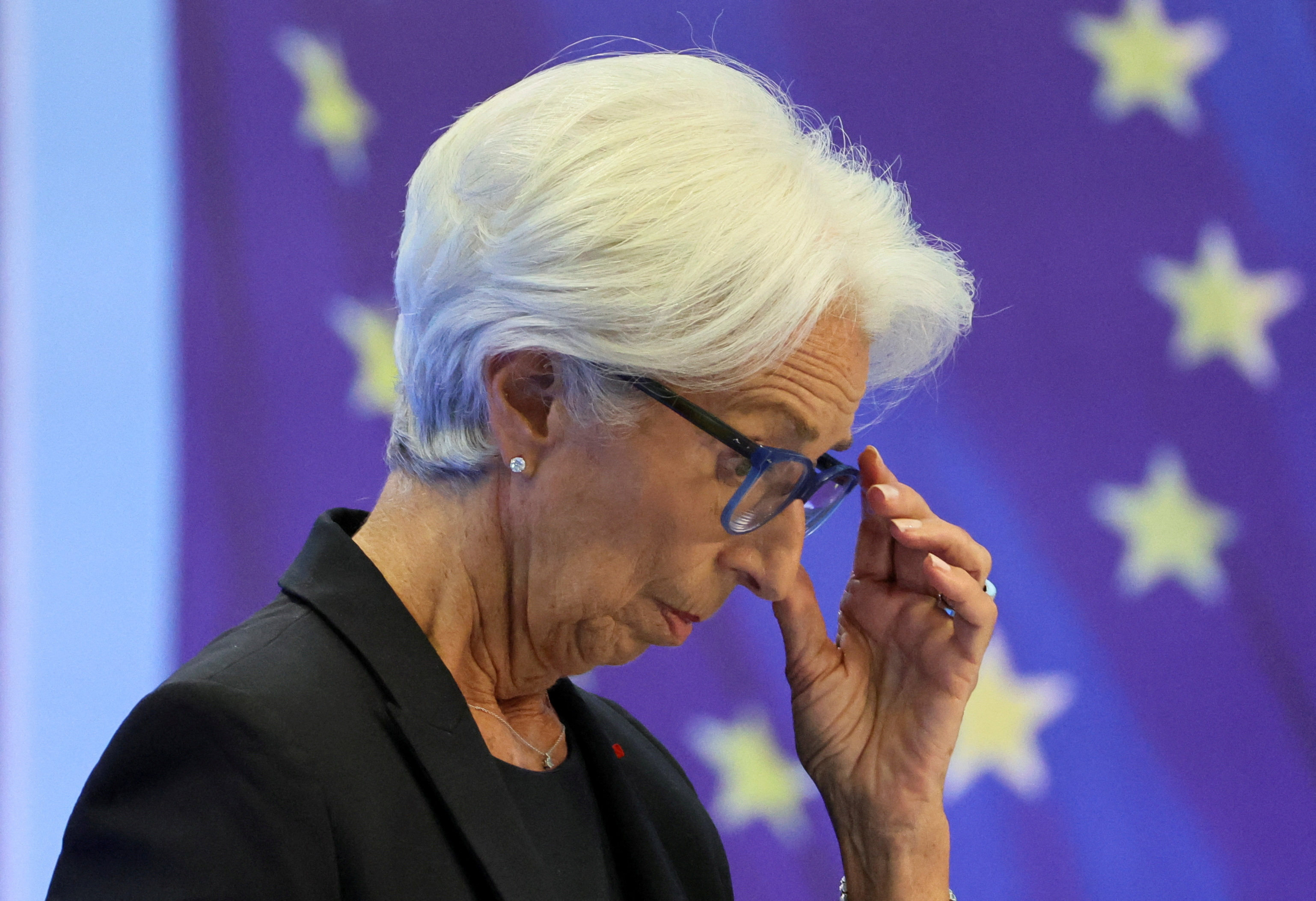 European Central Bank president Christine Lagarde attends a news conference following a monetary policy meeting, in Frankfurt, Germany, on July 21. Photo: Reuters
