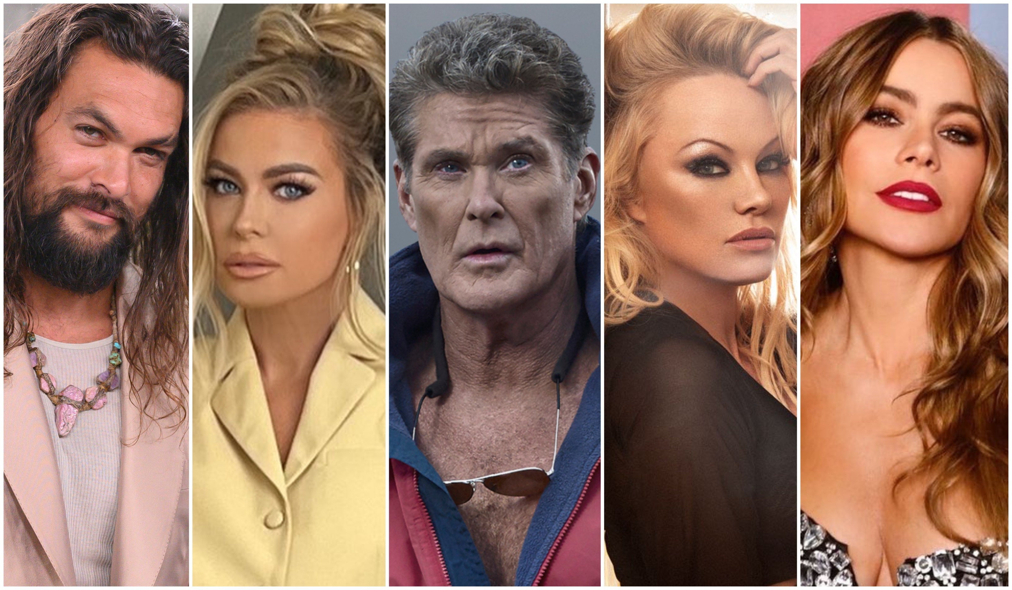 Sofía Vergara, David Hasselhoff, Pamela Anderson, Jason Momoa and Carmen Electra remained in the limelight after Baywatch, but who’s the richest now? Photos: @sofiavergara/Instagram, Getty Images, @pamelaanderson/Twitter, Handouts