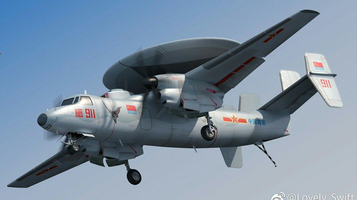 Social media revealed an image of the Chinese KJ-600 carrier-based early warning aircraft, on a test flight over the northwestern city of Xian. Photo: Weibo