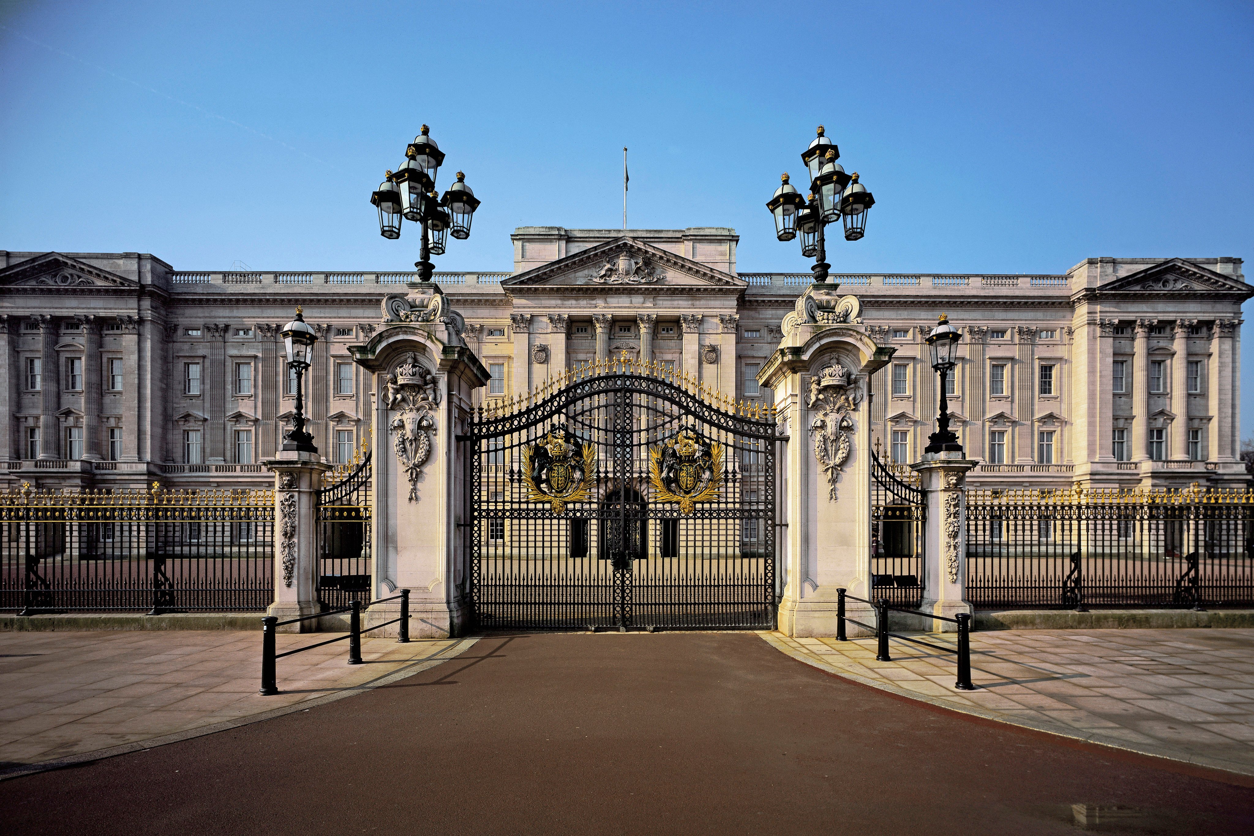 Buckingham Palace gates, London.&#xA;&#xA;Credit:  Andrew Holt / Royal Collection Trust &#xA;&#xA;All Rights Reserved Images are for single use only in news reporting in connection with the special display Platinum Jubilee: The Queen’s Accession at the Summer Opening of the State Rooms at Buckingham Palace and are not to be archived, sold on to third parties or used out of context.”