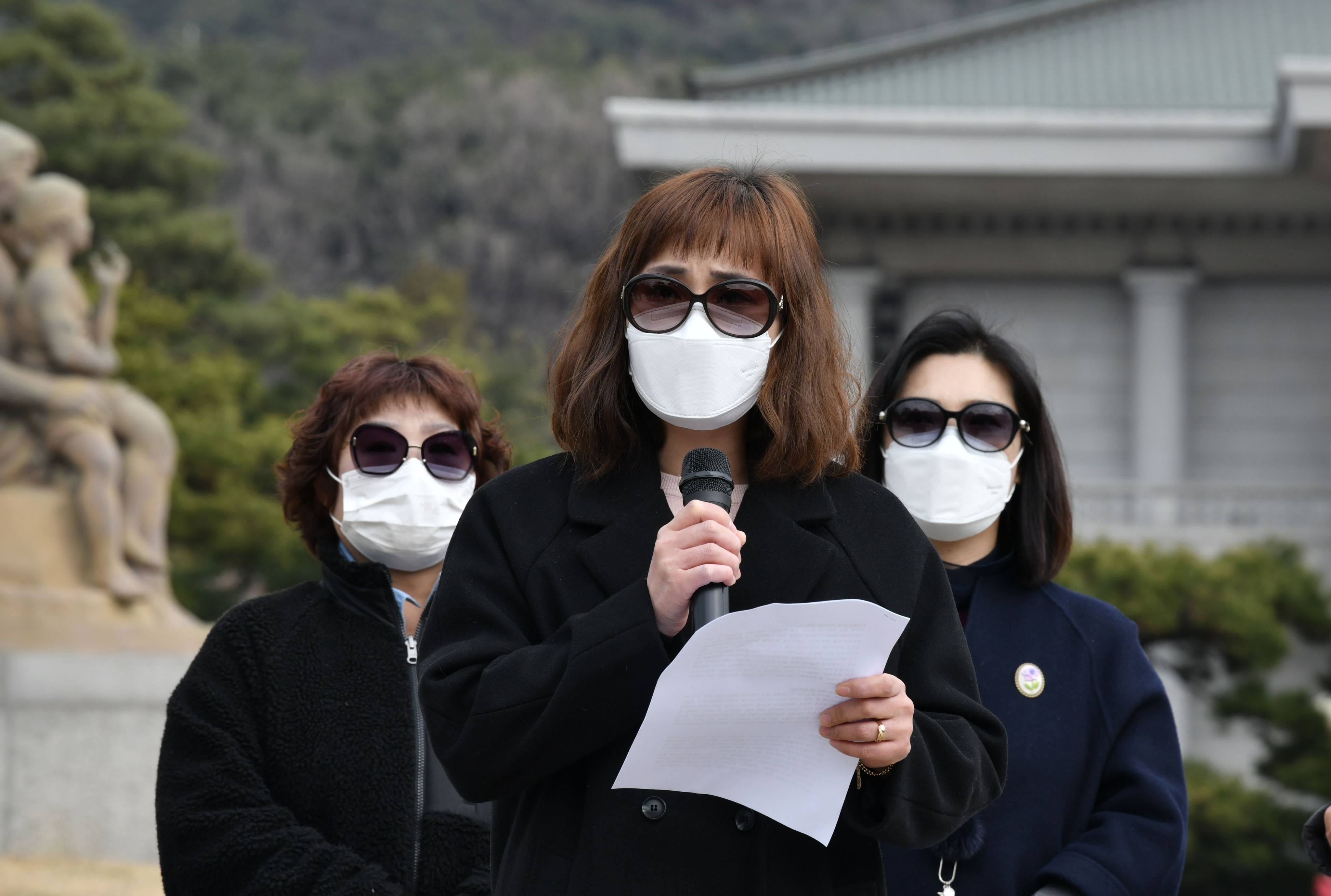 Former followers of South Korea’s Shincheonji Church, which was criticised for its public gatherings during the coronavirus outbreak. Photo: AFP