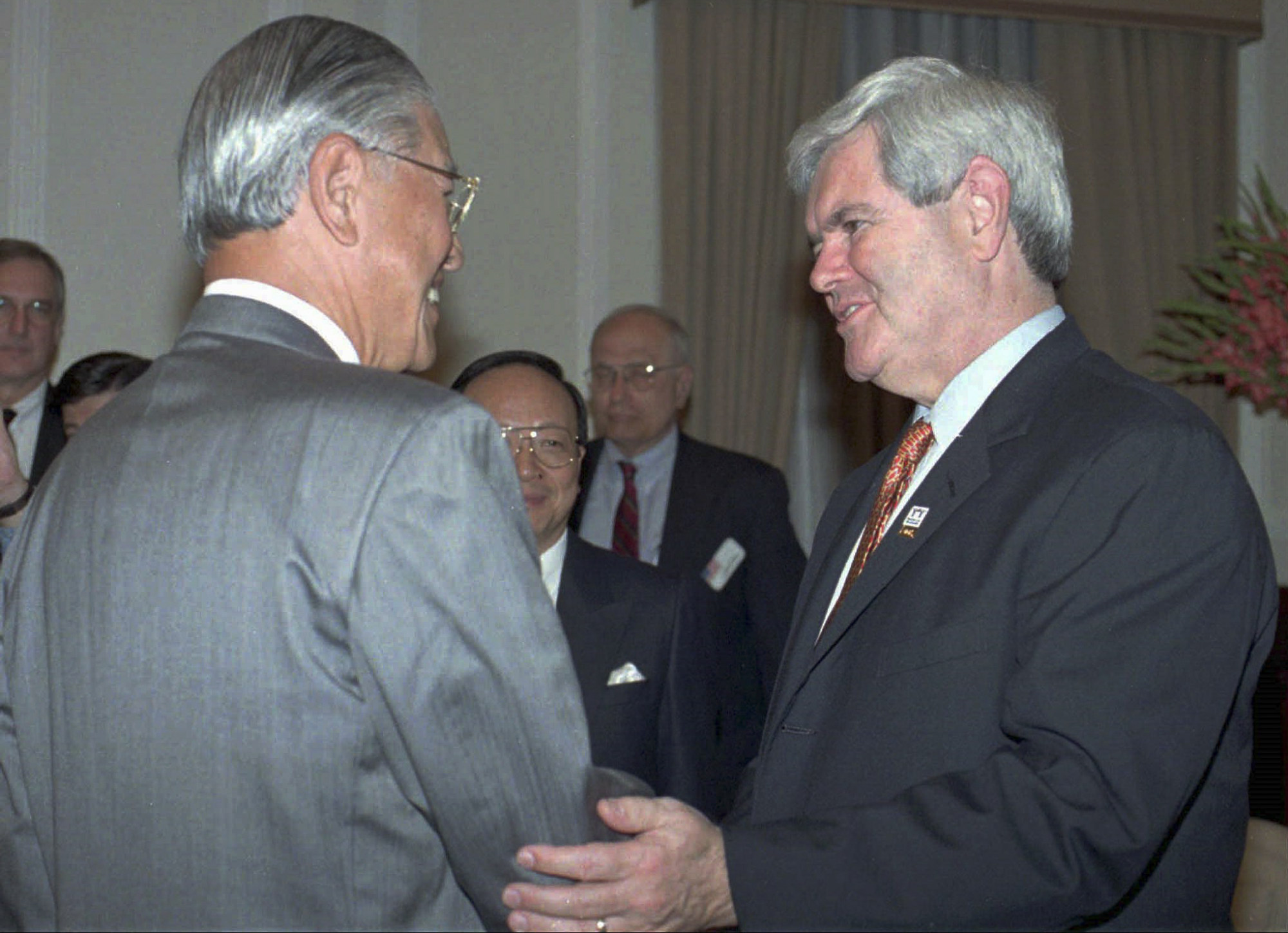 US house speaker Newt Gingrich pictured with president Lee Teng-hui during his 1997 visit to Taiwan. Photo: Reuters