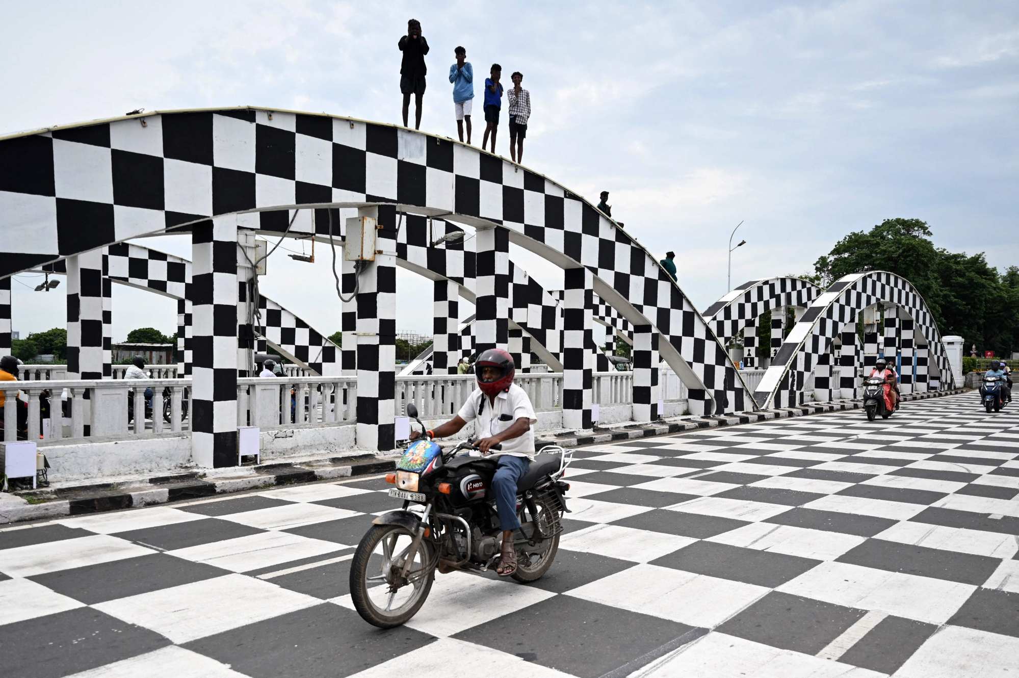 Thambi in the Indian Flag with the participant countries at the