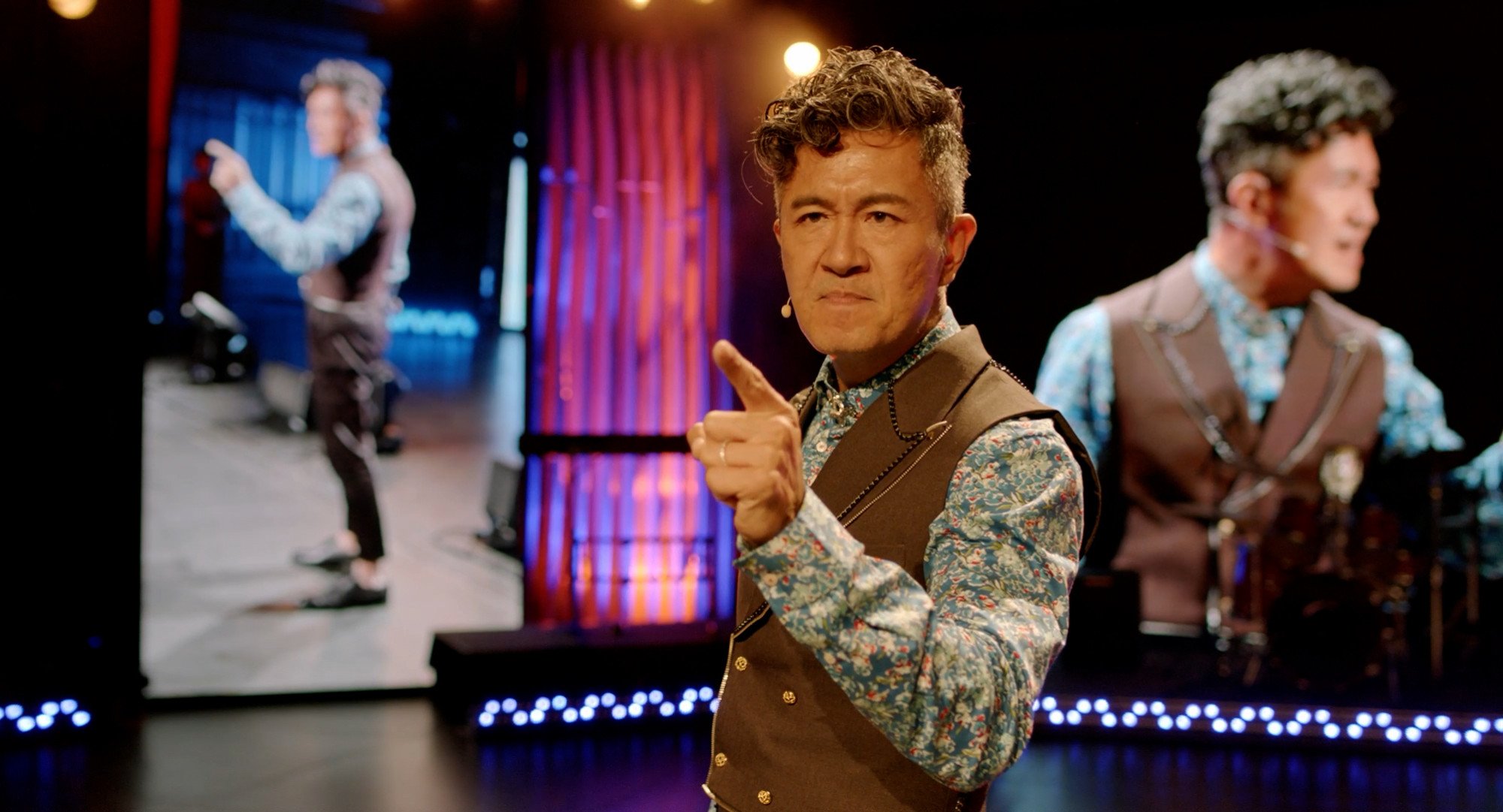 The homophobic megachurch pastor played by Adrian Pang in a still from #LookAtMe. Photo: Eko Pictures