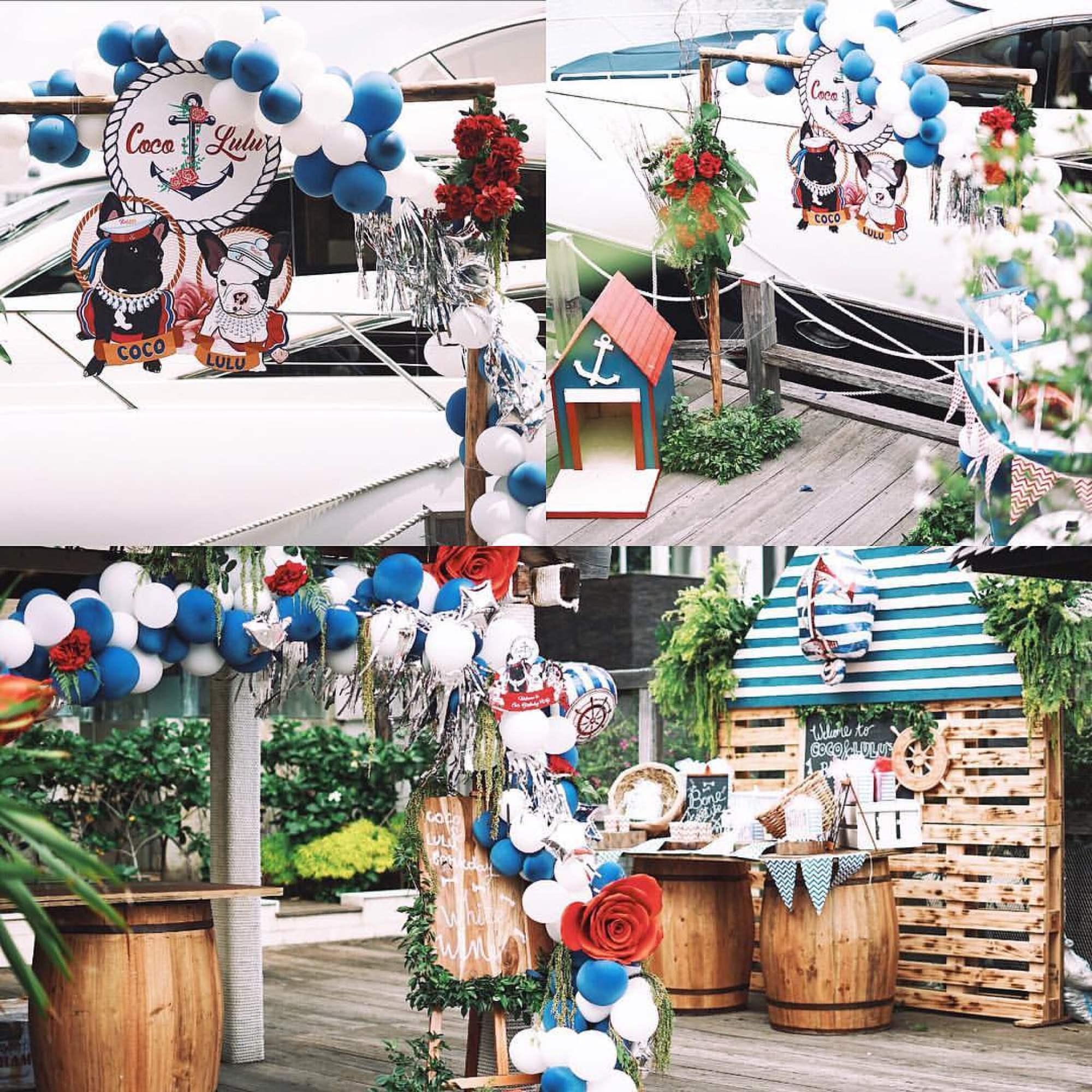 Richard Muljadi and Shalvynne Chang went all out on their dog-friendly, nautical-themed party in Jakarta. Photo: @ladybellucci/Instagram