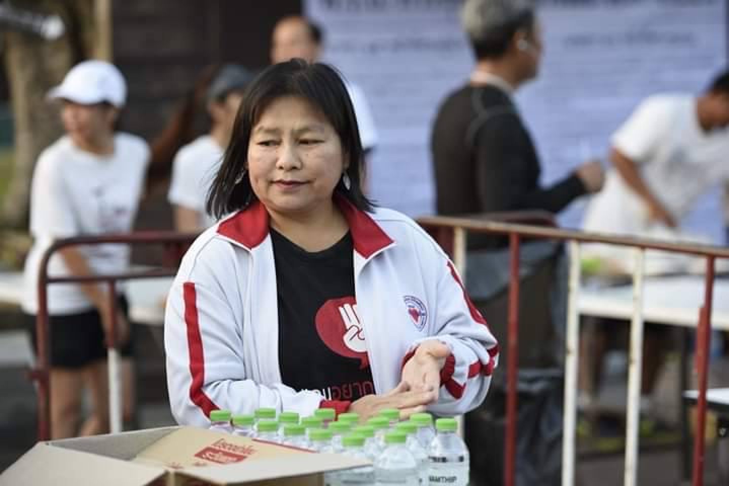 Red-shirt Rattawee Puiprom at an anti-Prayuth rally in Ubon Ratchathani in 2020. Handout