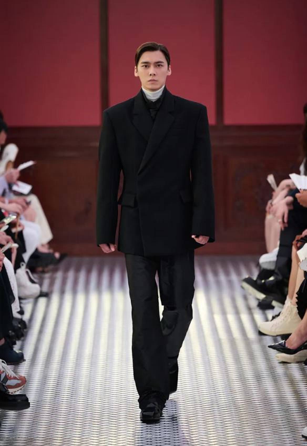An all-black men’s look from Prada’s autumn/winter 2022-23 collection, shown in Beijing, China, on August 5. Photo: Prada