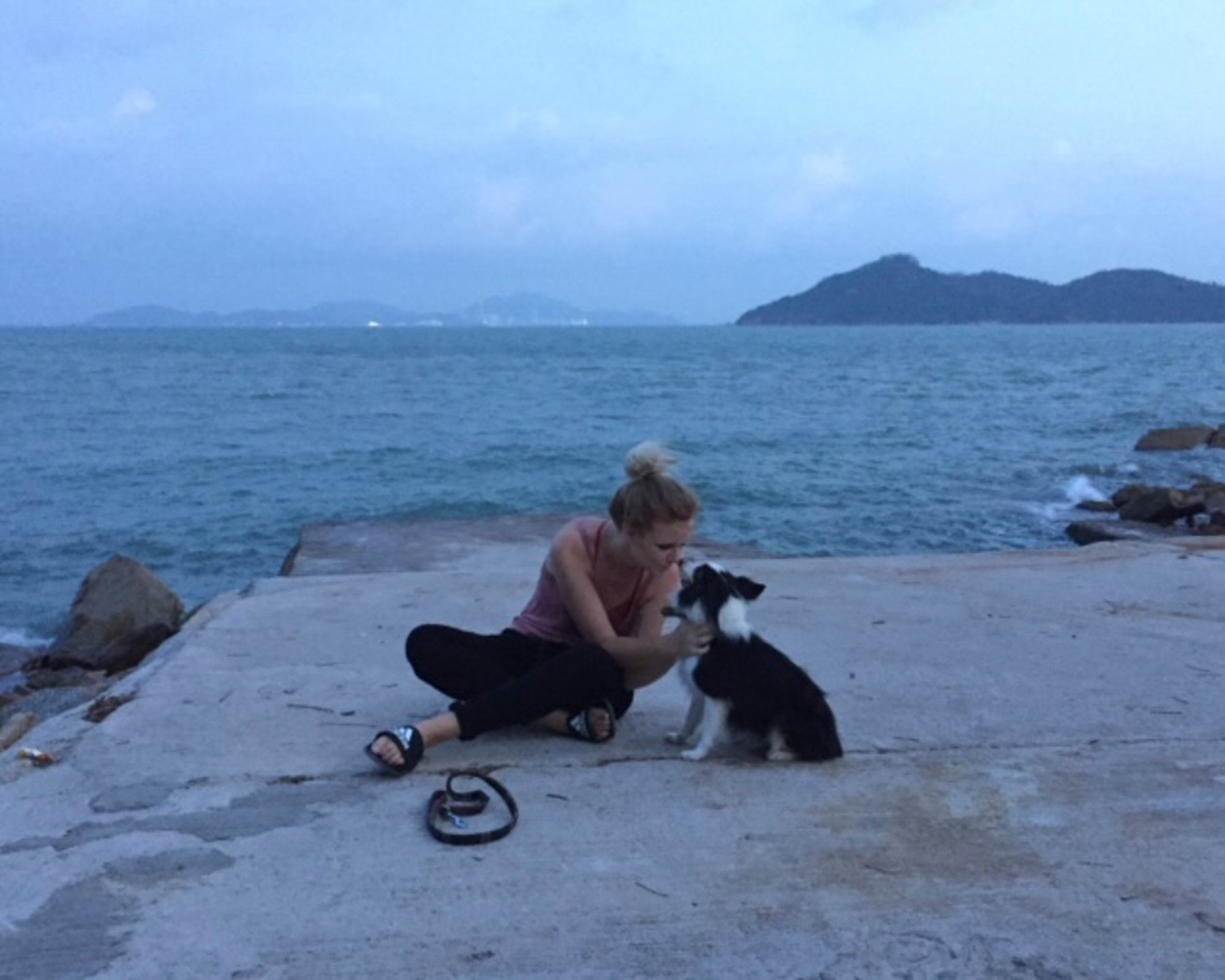Frankie Adamson and her rescue dog, Indy, pictured together in 2017. Photo: courtesy of Hounds of Hong Kong