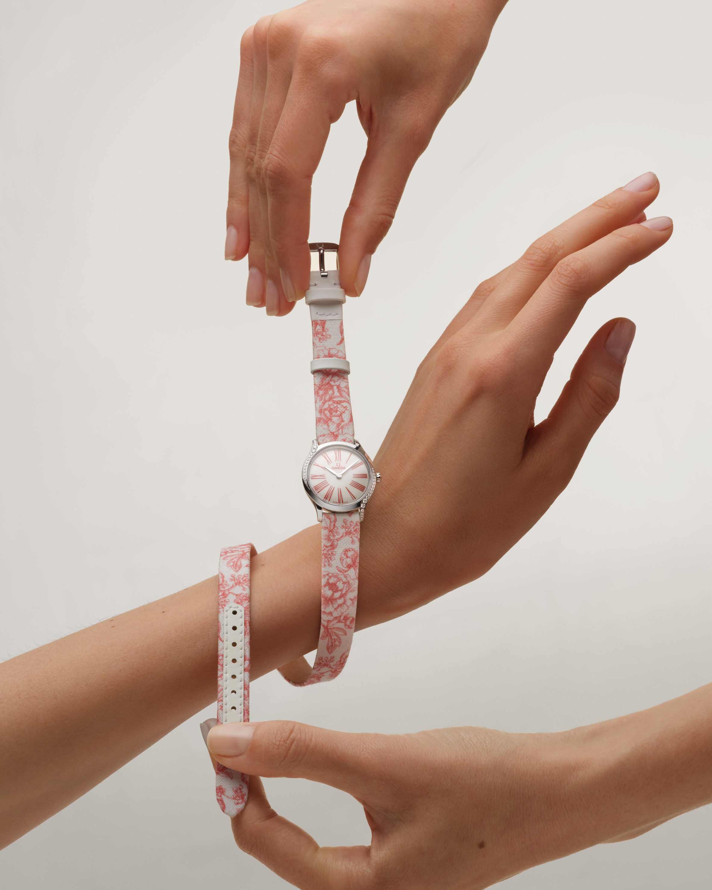 A watch from Omega’s Mini Trésor range. Omega is celebrating the modern woman with its new My Choice campaign. 