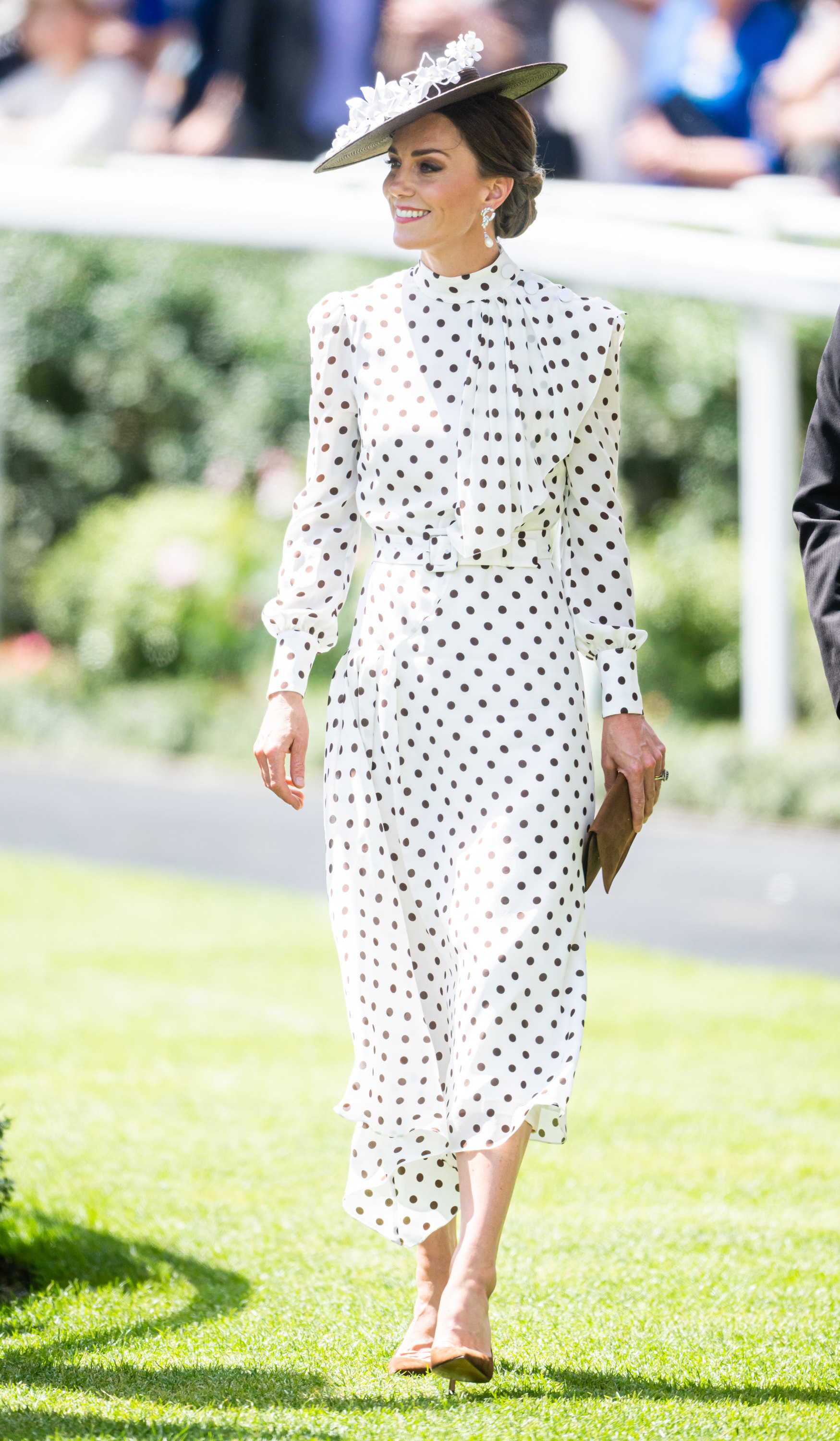 Kate Middleton Goes With a Navy and White Polka Dot For Appearance