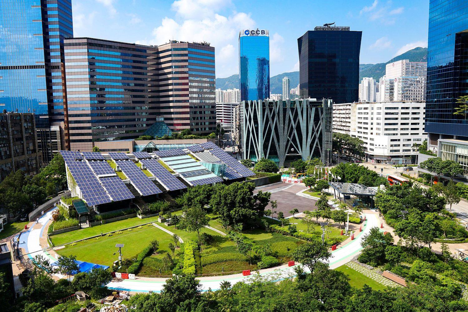 Even right in the commercial heart of Singapore lie green spaces. Photo: EdgeProp