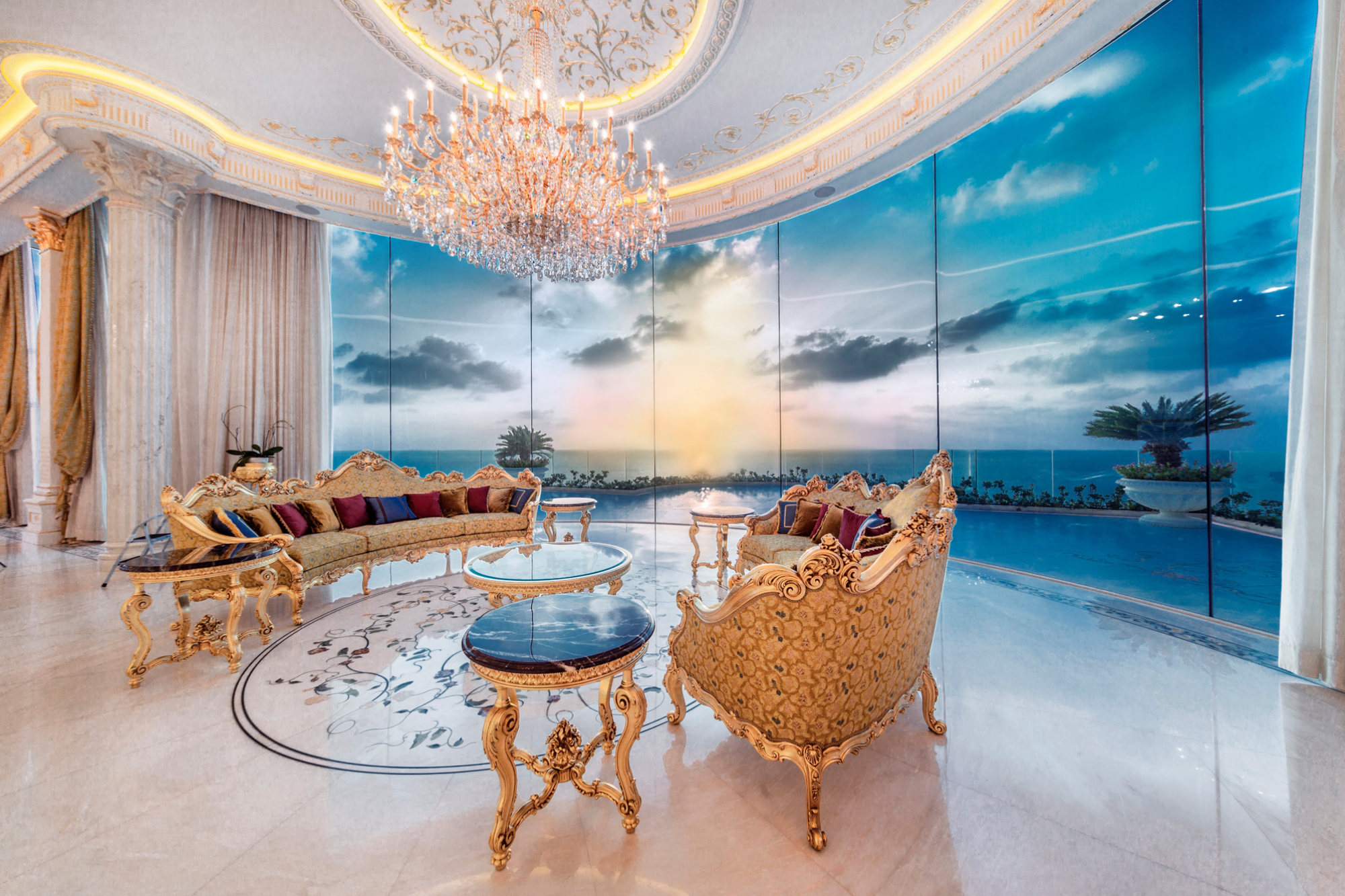 The opulent Tel Aviv penthouse on Herbert Samuel Promenade offers 360-degree coastal views. Photo: Handout