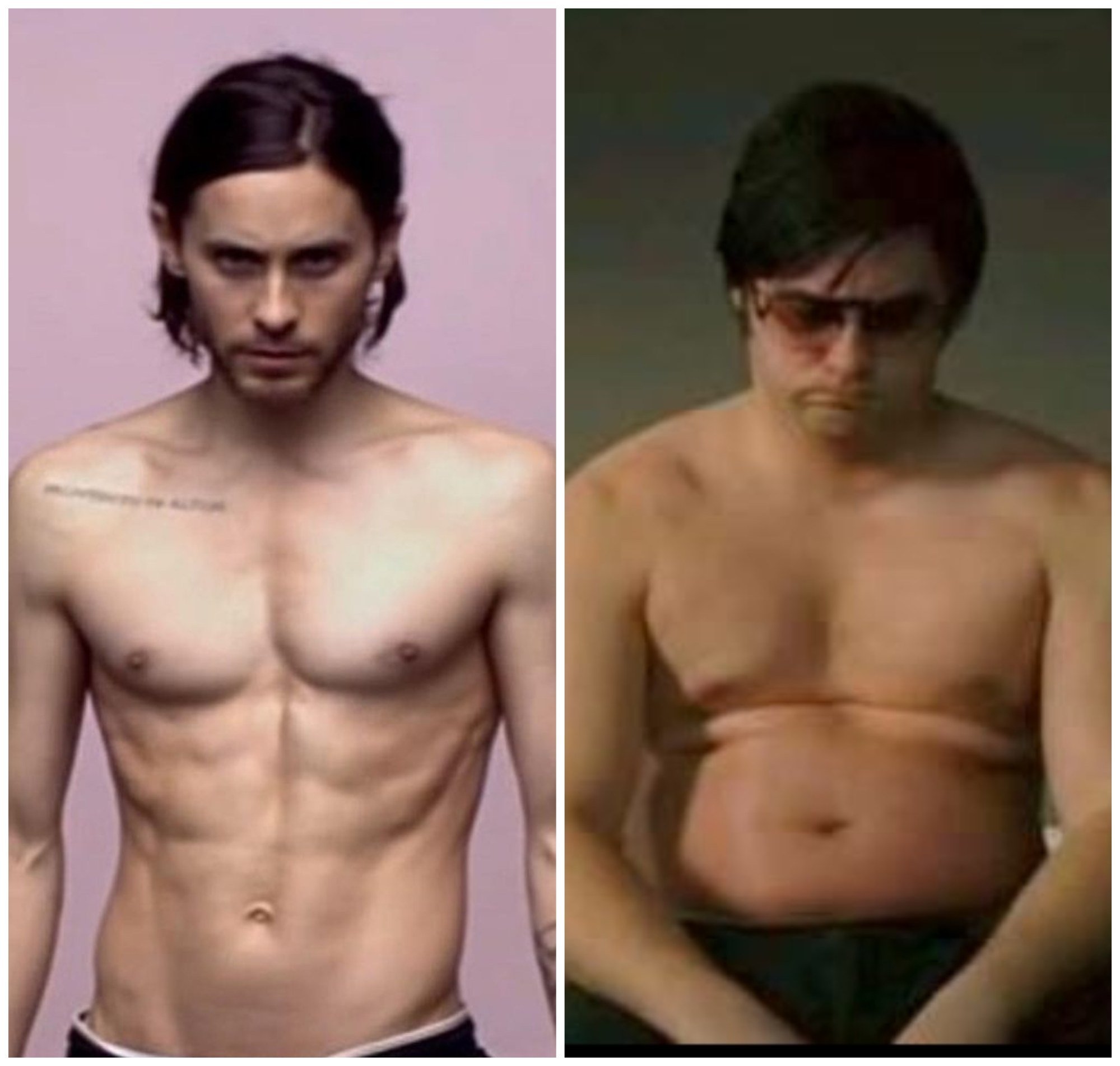 Jared Leto before and during Chapter 27 (2007). Photos: @jaredleto/Instagram, IMDB