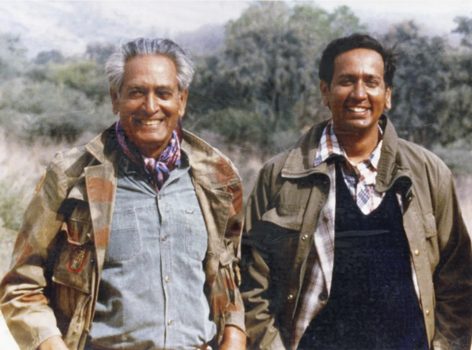 Kailash Sankhala (left) and his son Pradeep Sankhala. Kailash Sankhala was the first conservationist to raise awareness of the plight of India’s tigers. 70 years later, his grandson Amit is continuing his work. Photo: Tiger Trust