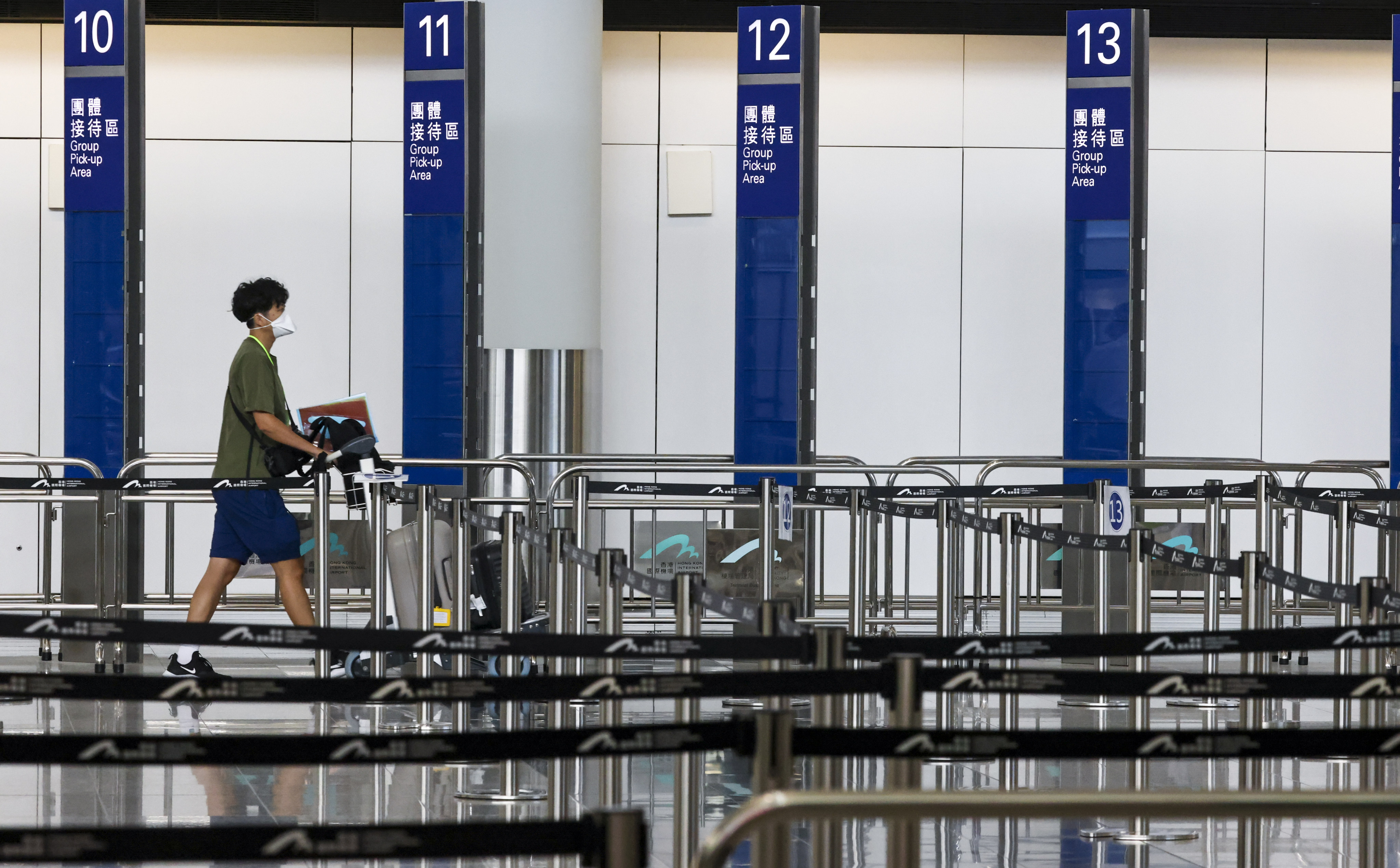 A traveller arrives at Hong Kong’s airport. Photo: K. Y. Cheng