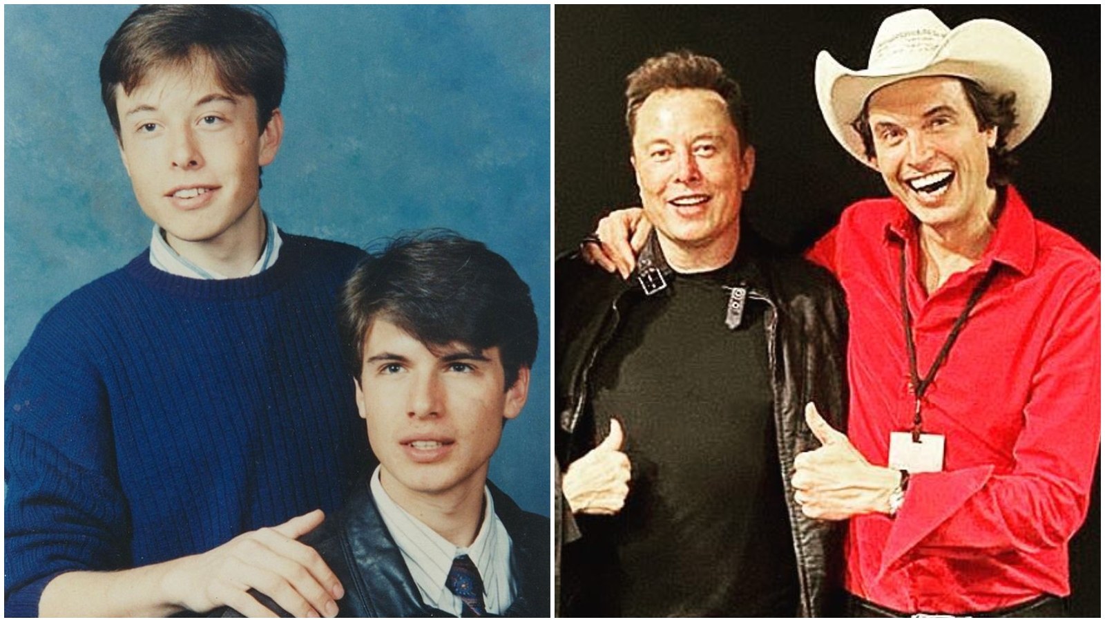 Elon and Kimbal Musk both had a wealthy upbringing and are now business entrepreneurs. Photos: @mayemusk, @kimbalmusk/Instagram