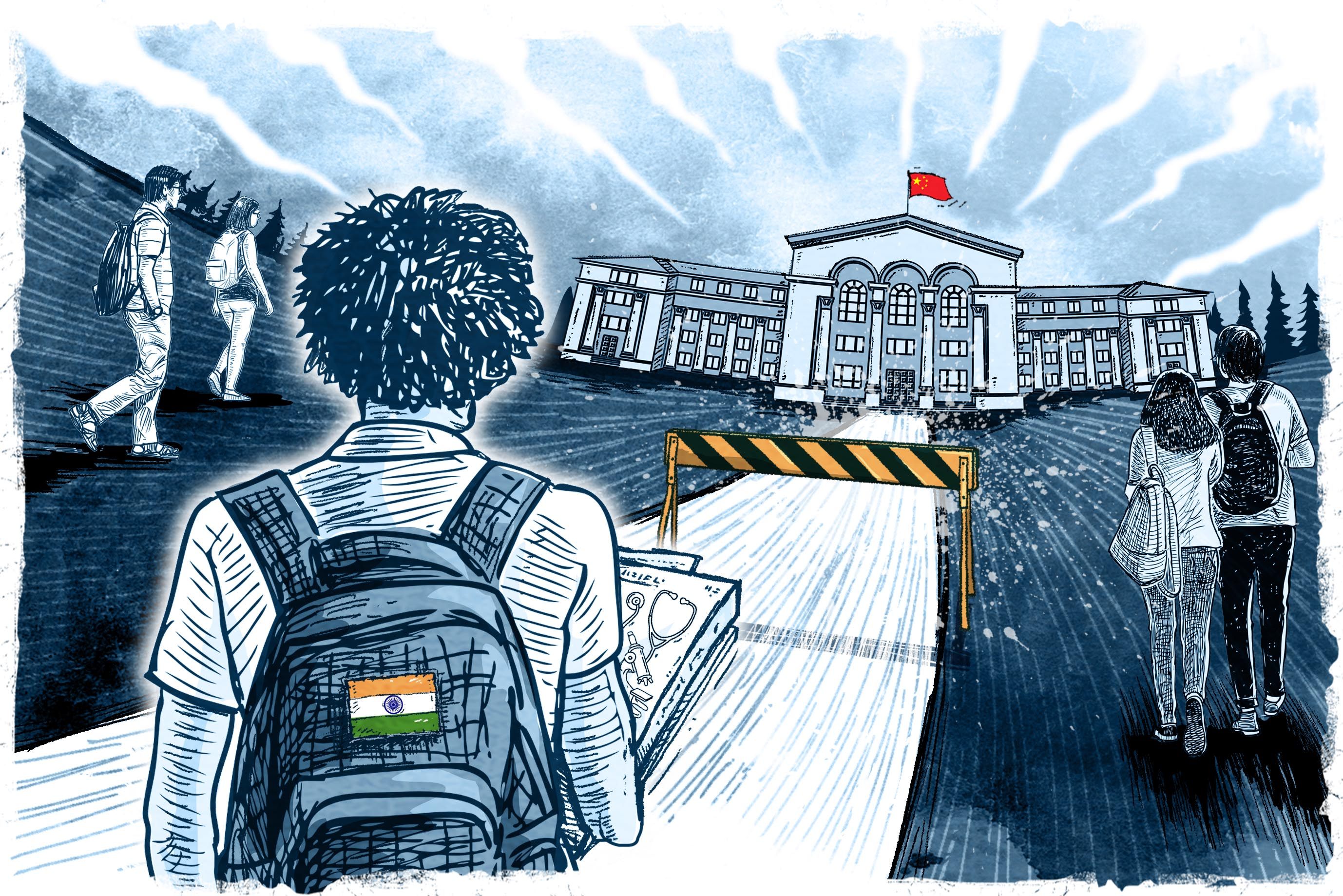Around 20,000 Indian students are enrolled in Chinese universities, with the vast majority studying medicine. Illustration: Henry Wong