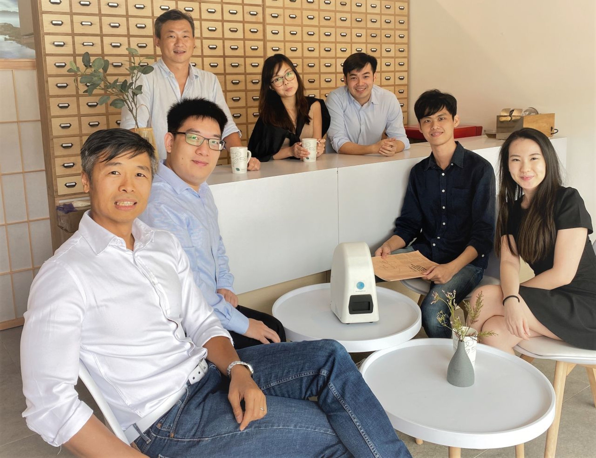 ProfilePrint CEO and founder Alan Lai (front left) along with his team. Photo: Handout