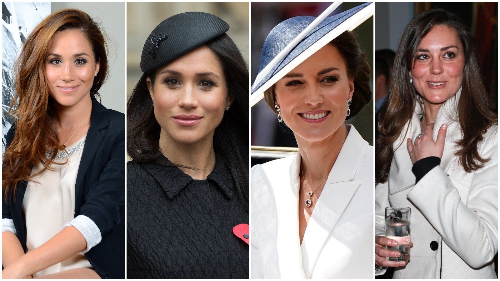 Meghan Markle and Kate Middleton went through more than just style changes after they married into British royalty. Photos: AdMedia/Retna Ltd./Corbis, Reuters, AP, @grigio_london/Twitter