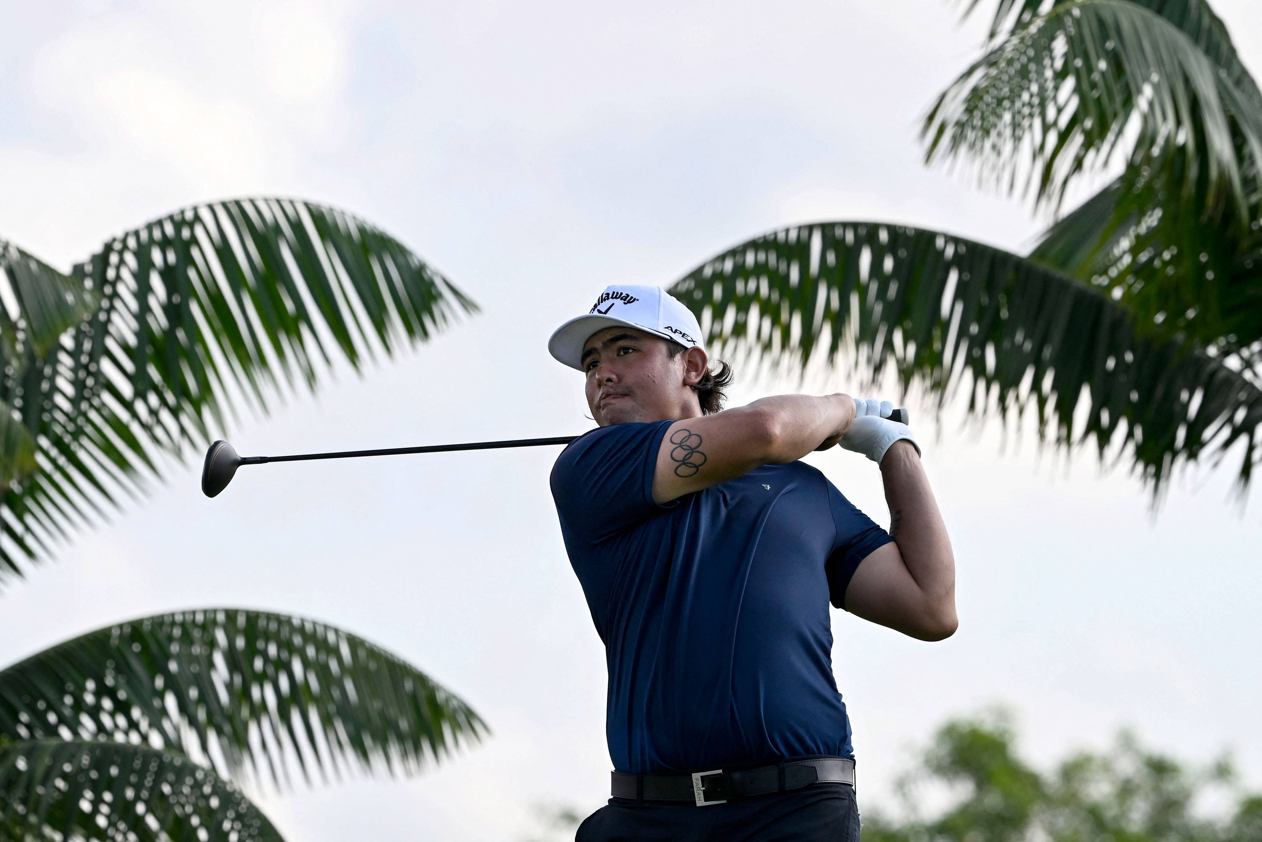 Gavin Green plays a shot during the second round of the International Series Singapore golf tournament. Photo: Asian Tour