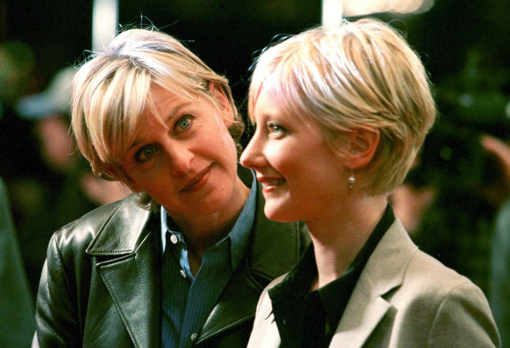 In 1998, US television actress Ellen DeGeneres arrives with her then-girlfriend actress Anne Heche to the premiere of Sphere at the Mann’s Village Theater in Westwood, California. Photo: AFP