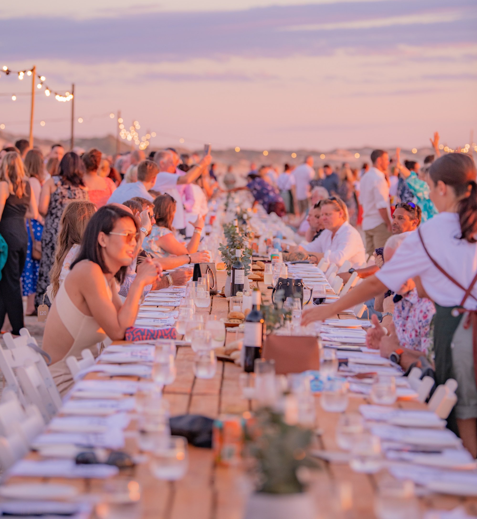 A sunset long table dinner at Shinju Matsuri. Photo: Shinju Matsuri
