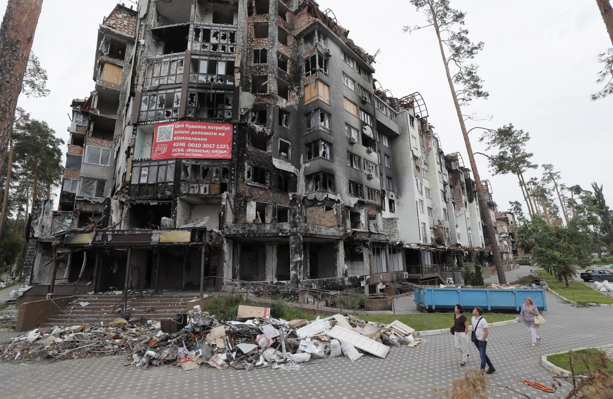 Damage from shelling in a residential area in the city of Irpin, near Kyiv, Ukraine earlier this week. Photo: EPA-EFE