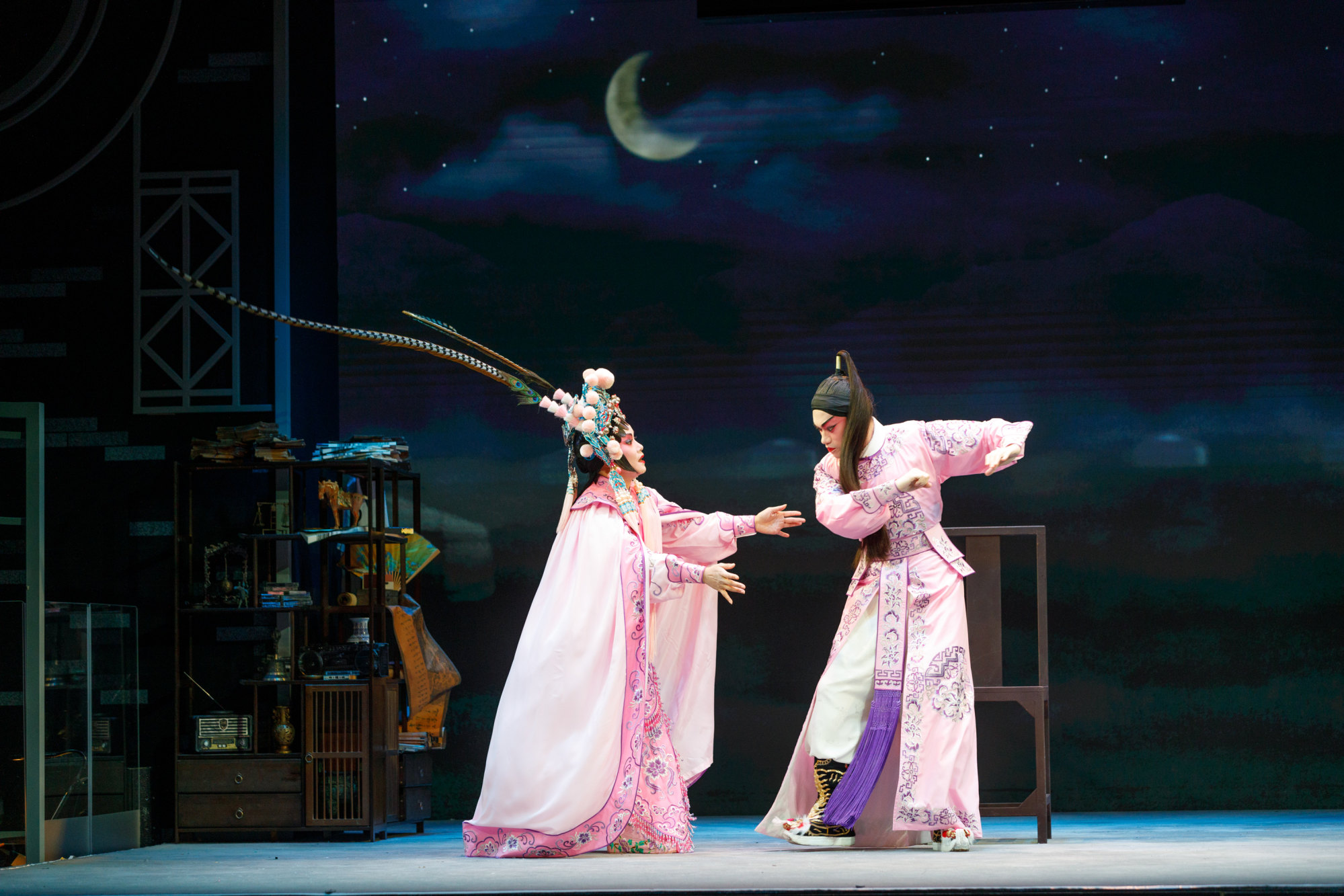 Actors perform an excerpt from the Cantonese opera Muk Kwai-ying Routing Hongzhou during a performance of Magic Tea House. Photo: West Kowloon Cultural District Authority