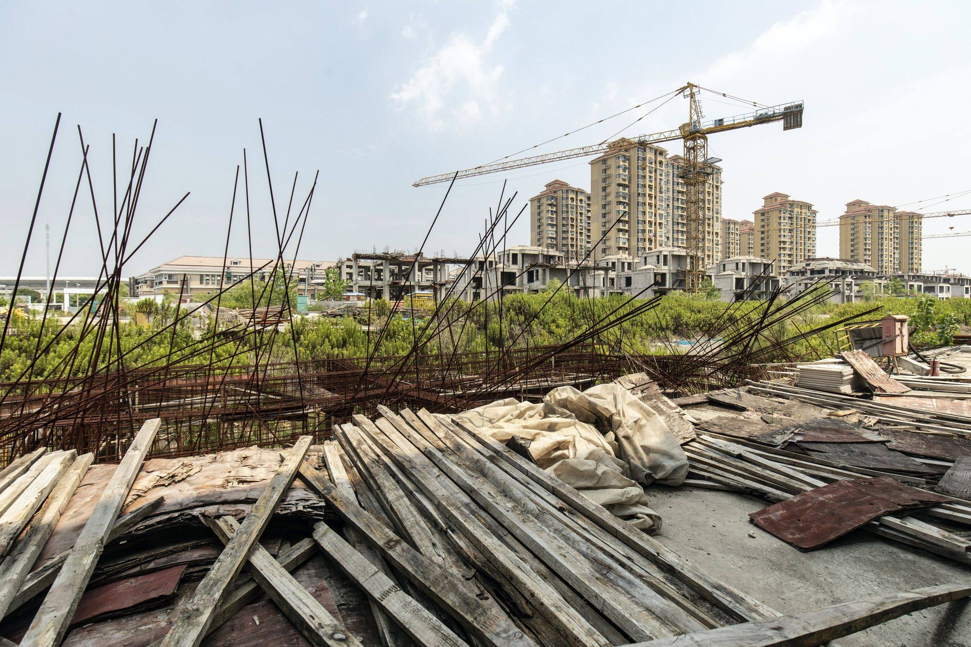 Residential buildings under construction at Tahoe Group’s Cathay Courtyard development in Shanghai, on July 27, 2022. Photo: Bloomberg