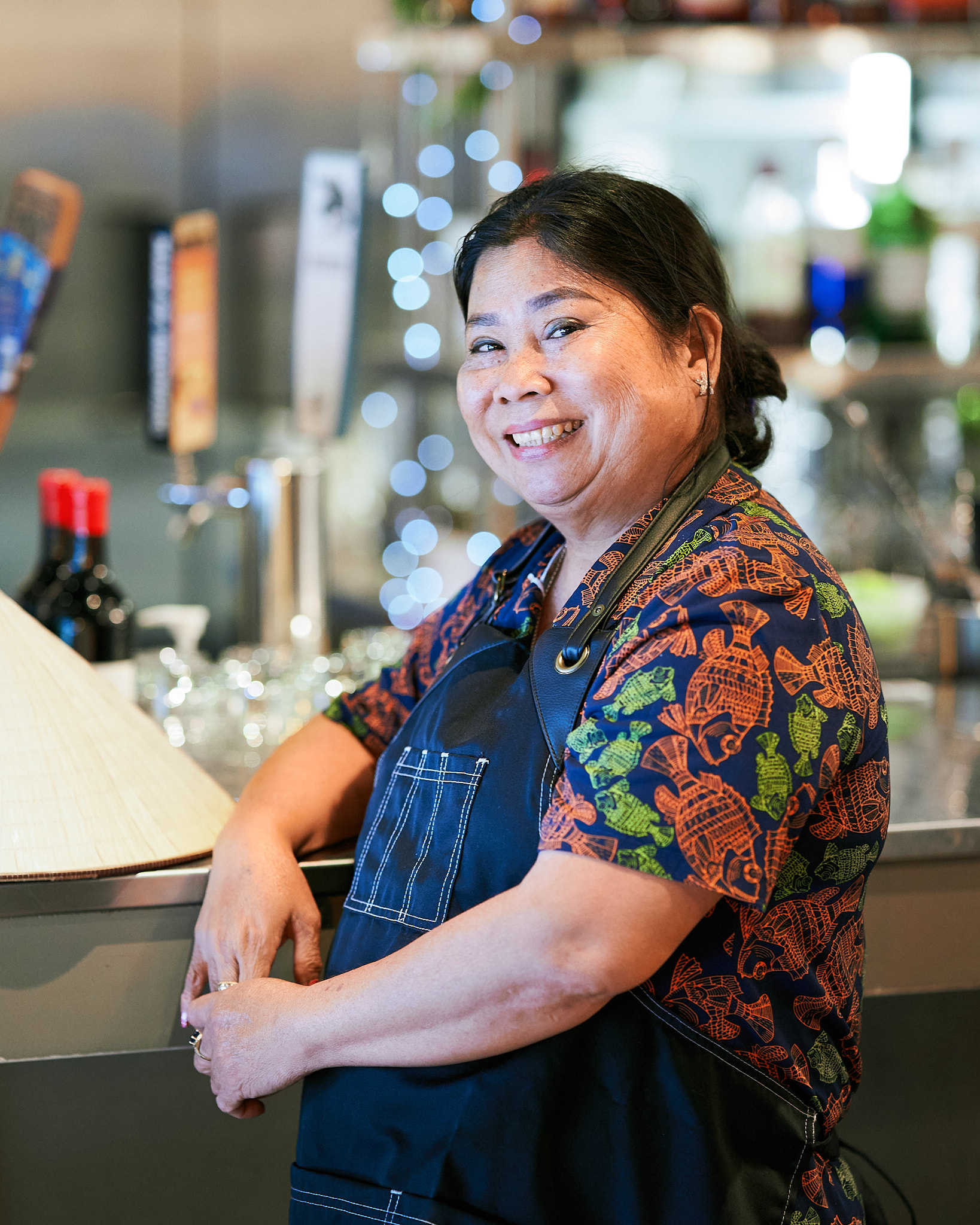 Nguyen Thi Thanh, a food vendor in Vietnam dubbed the “Lunch Lady” by Anthony Bourdain, at the restaurant in Vancouver, Canada, named after her.  Photo: Niko Myyra