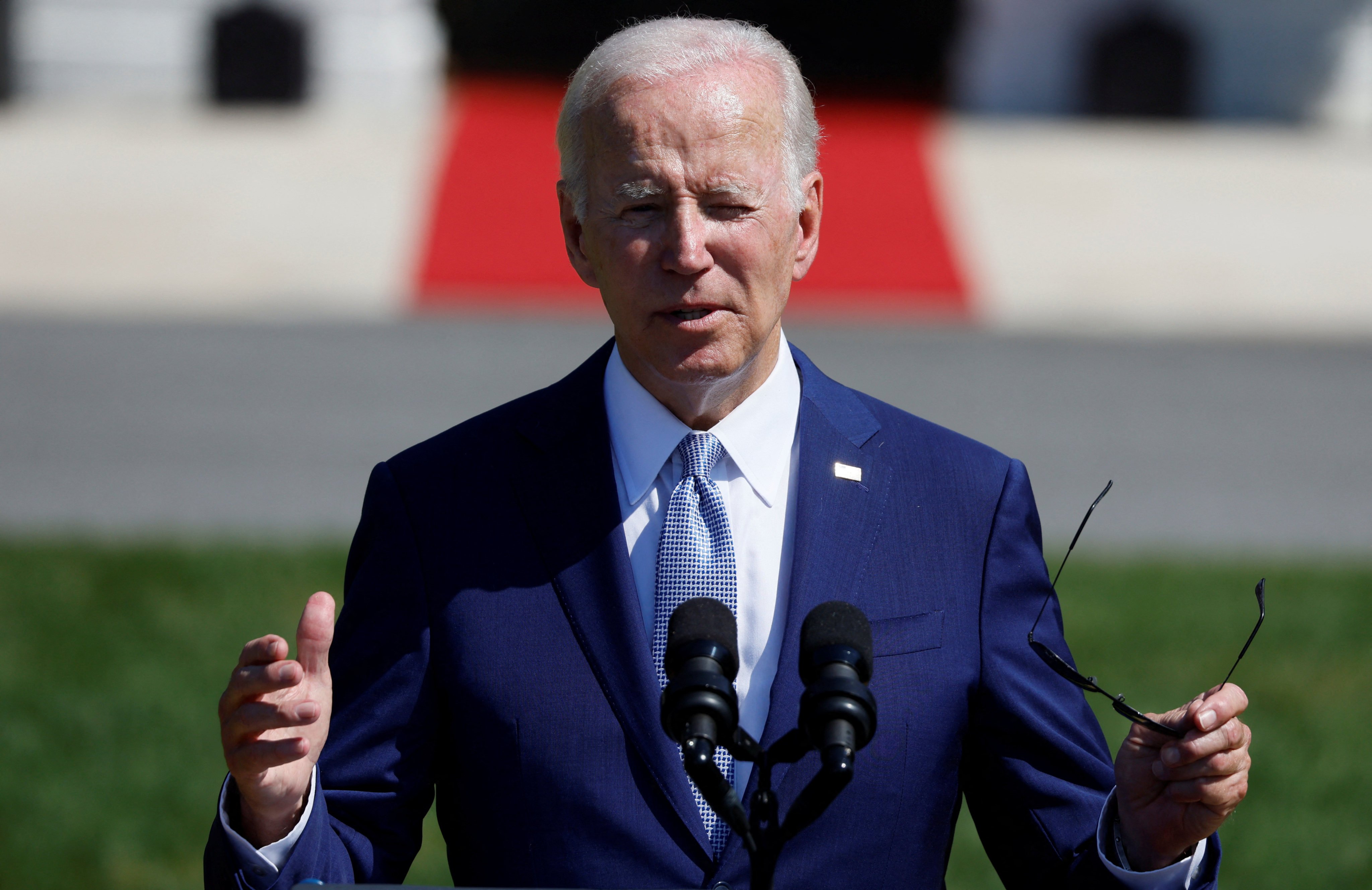 US President Joe Biden delivers remarks during a signing event for the Chips and Science Act on the South Lawn of the White House in Washington on August 9. Photo: Reuters