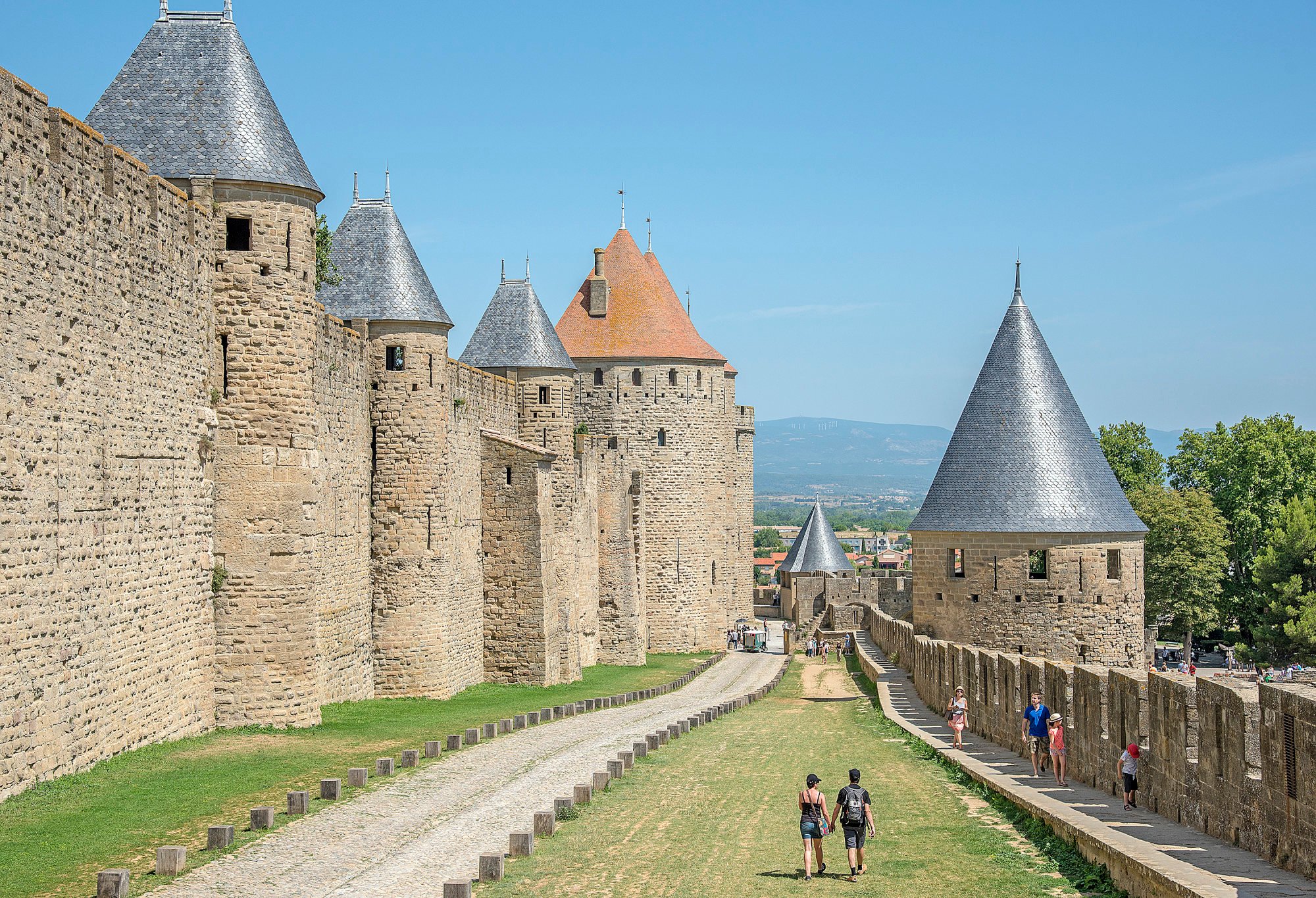 The city walls of Carcassonne, the largest walled citadel in Europe. Photo: Tim Pile